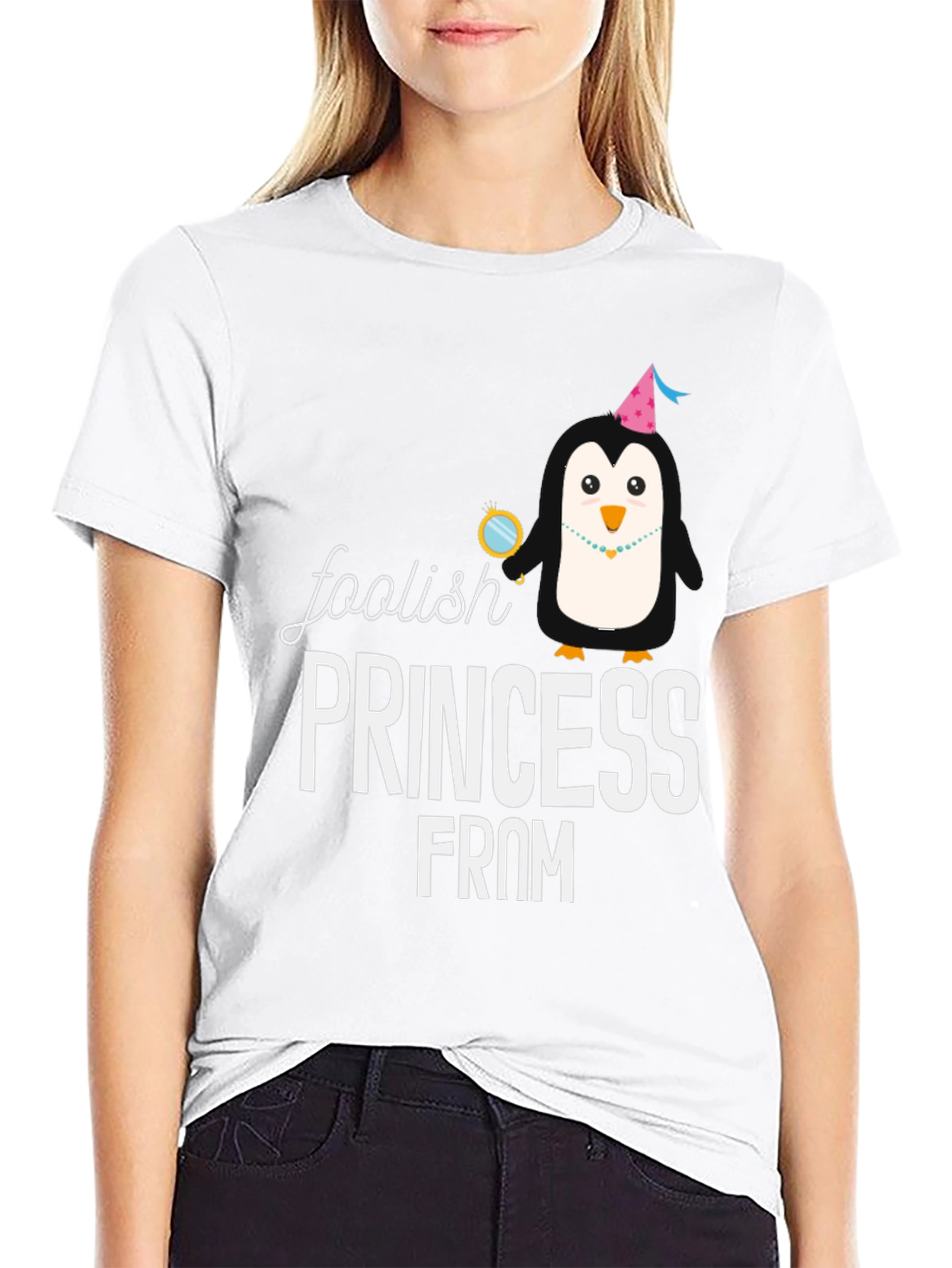 Foolish Princess Penguin Graphic T-Shirt