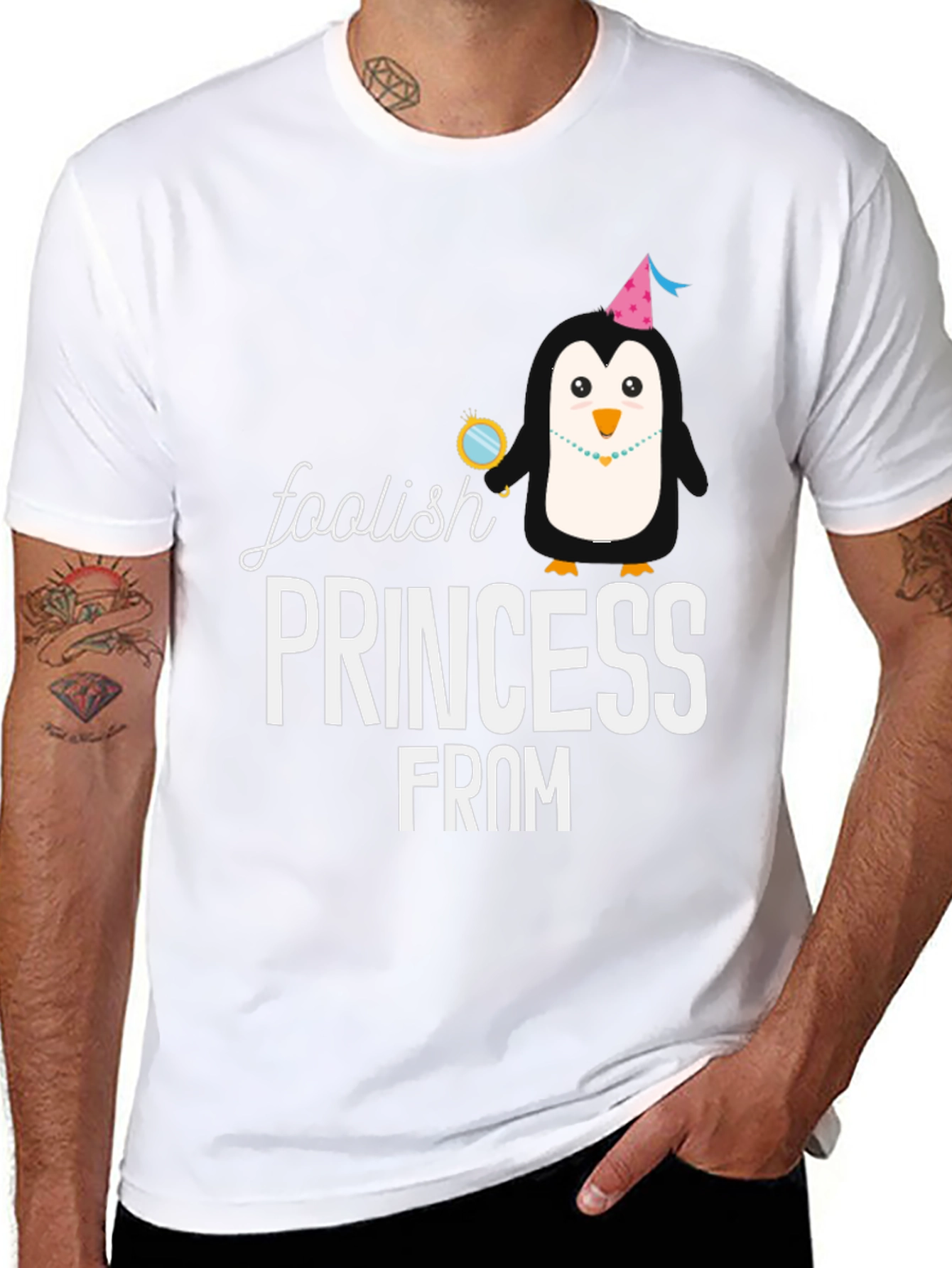 Foolish Princess Penguin Graphic T-Shirt