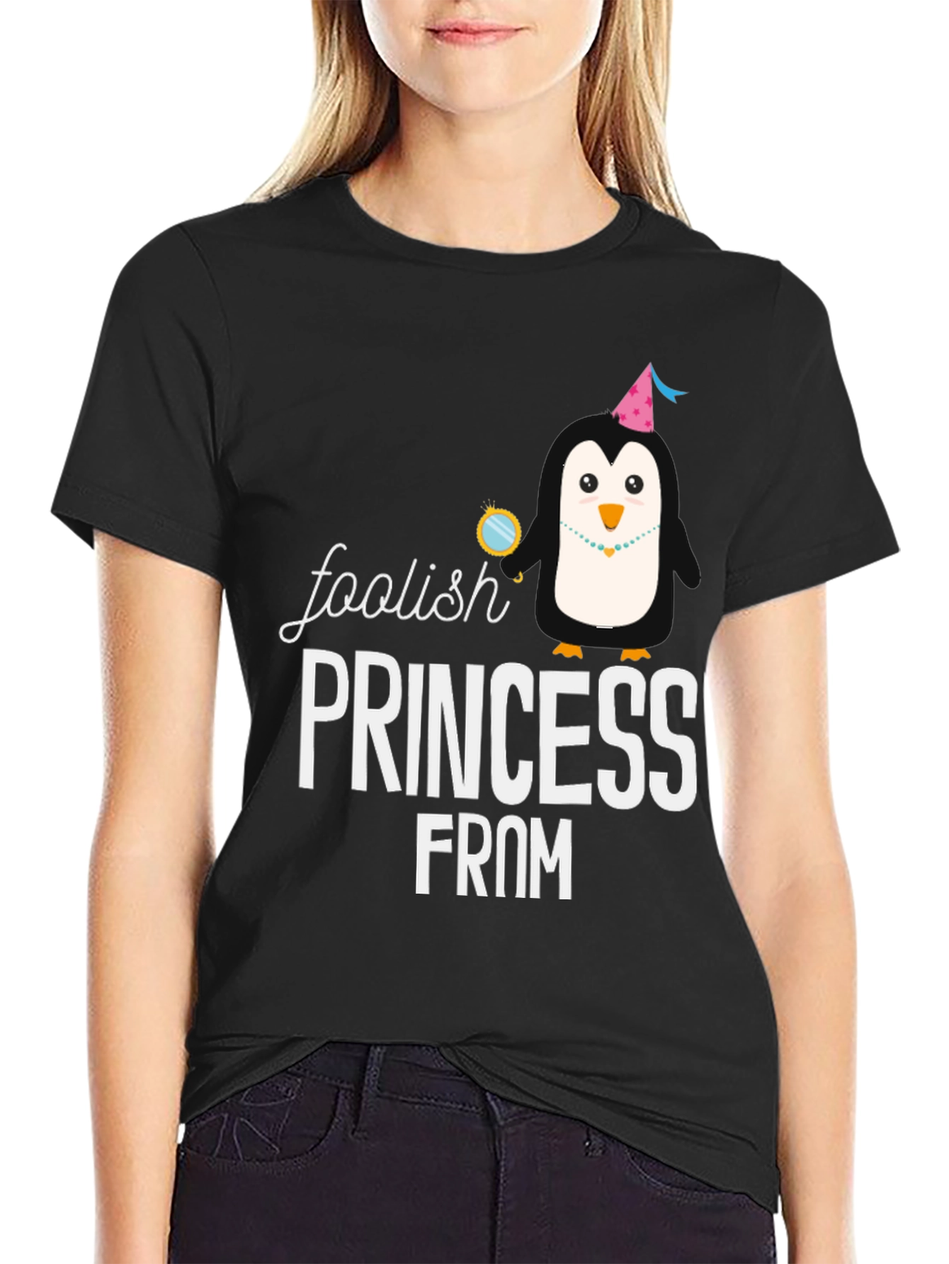 Foolish Princess Penguin Graphic T-Shirt