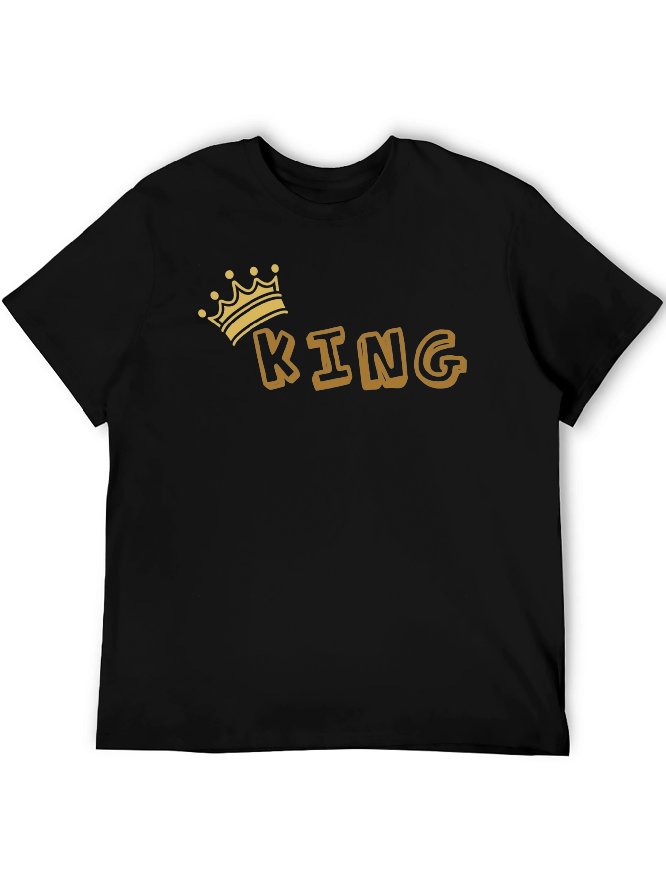 King Graphic Tee - Black Cotton Blend T-Shirt