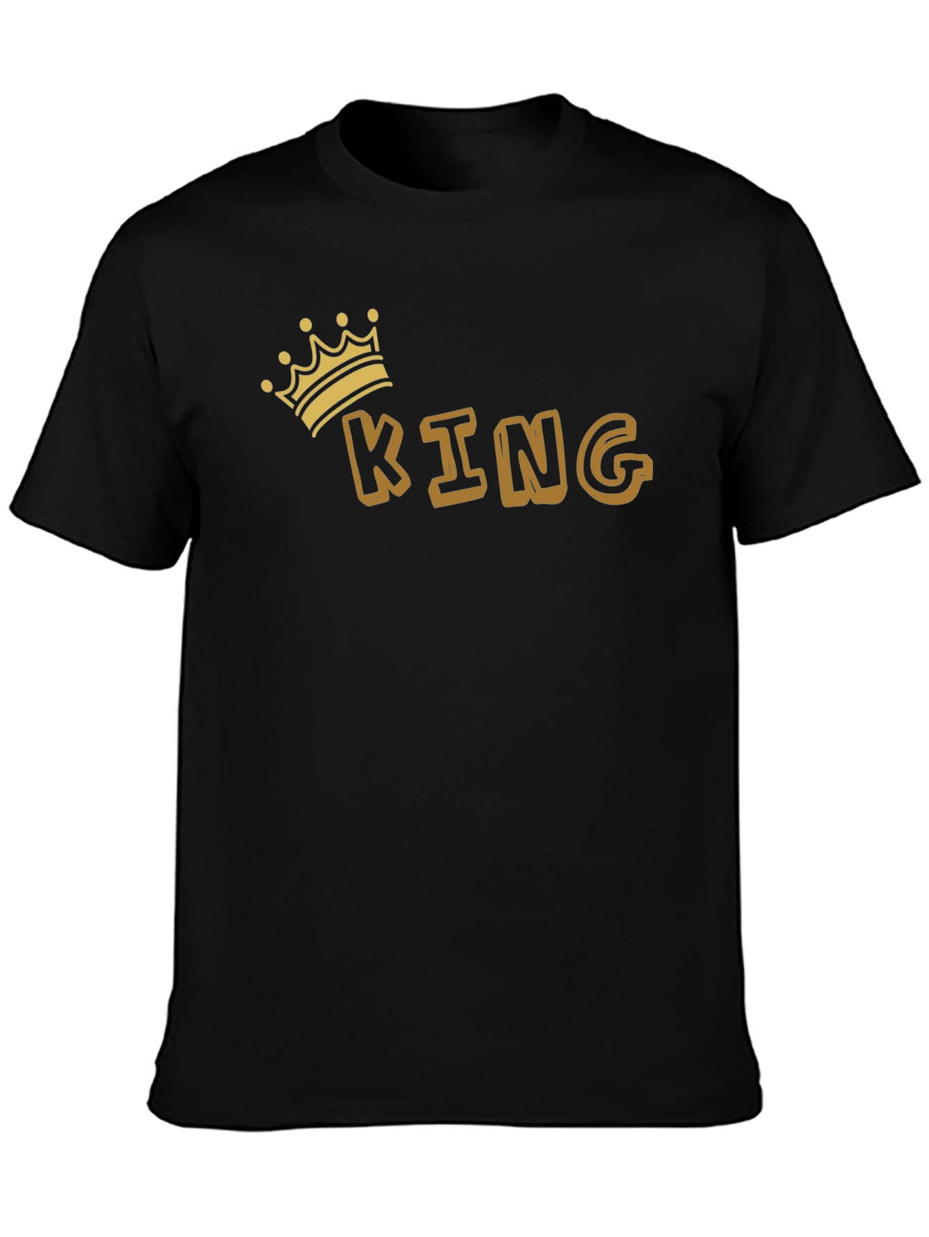 King Graphic Tee - Black Cotton Blend T-Shirt