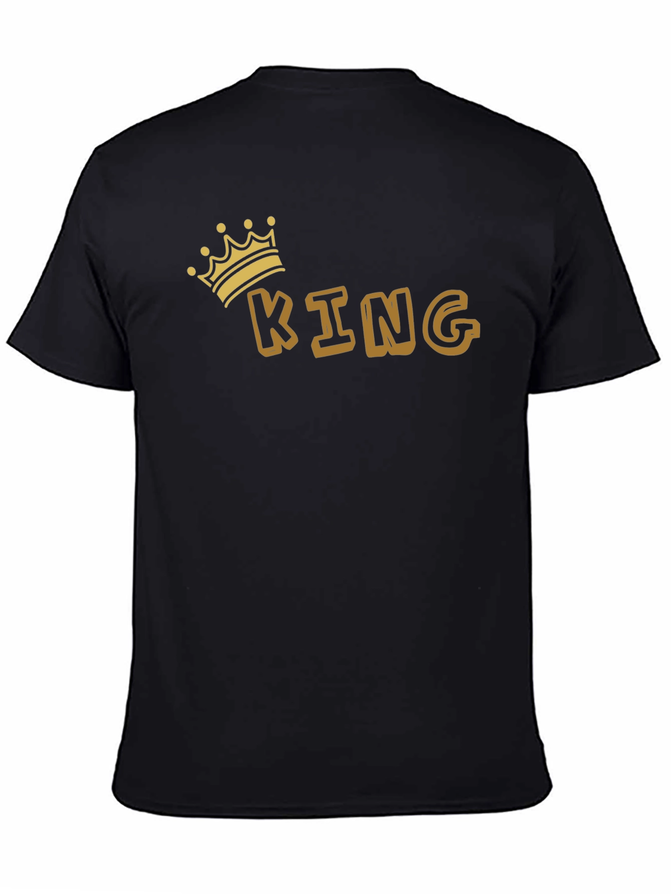 King Graphic Tee - Black Cotton Blend T-Shirt