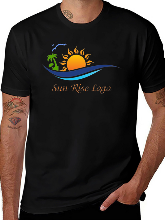 Black T-Shirt with Sun Rise Logo