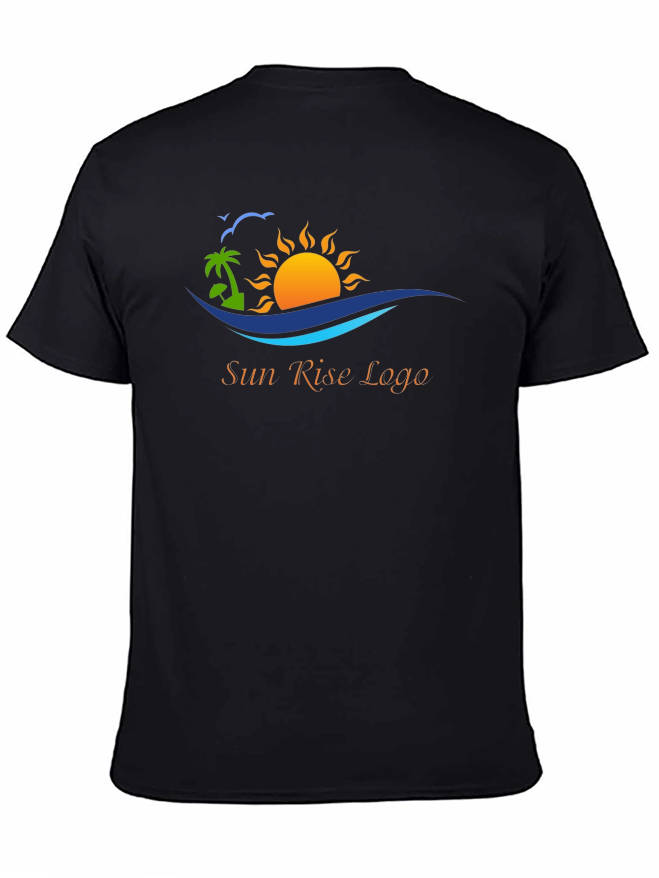 Black T-Shirt with Sun Rise Logo