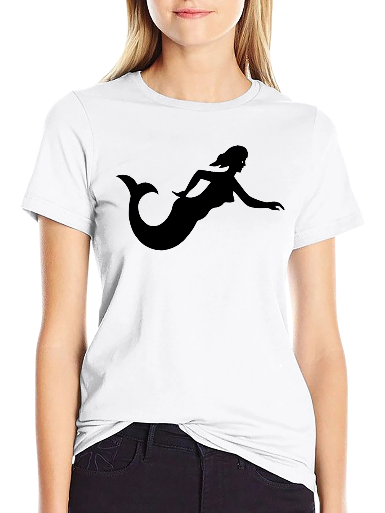Mermaid Silhouette Black T-Shirt