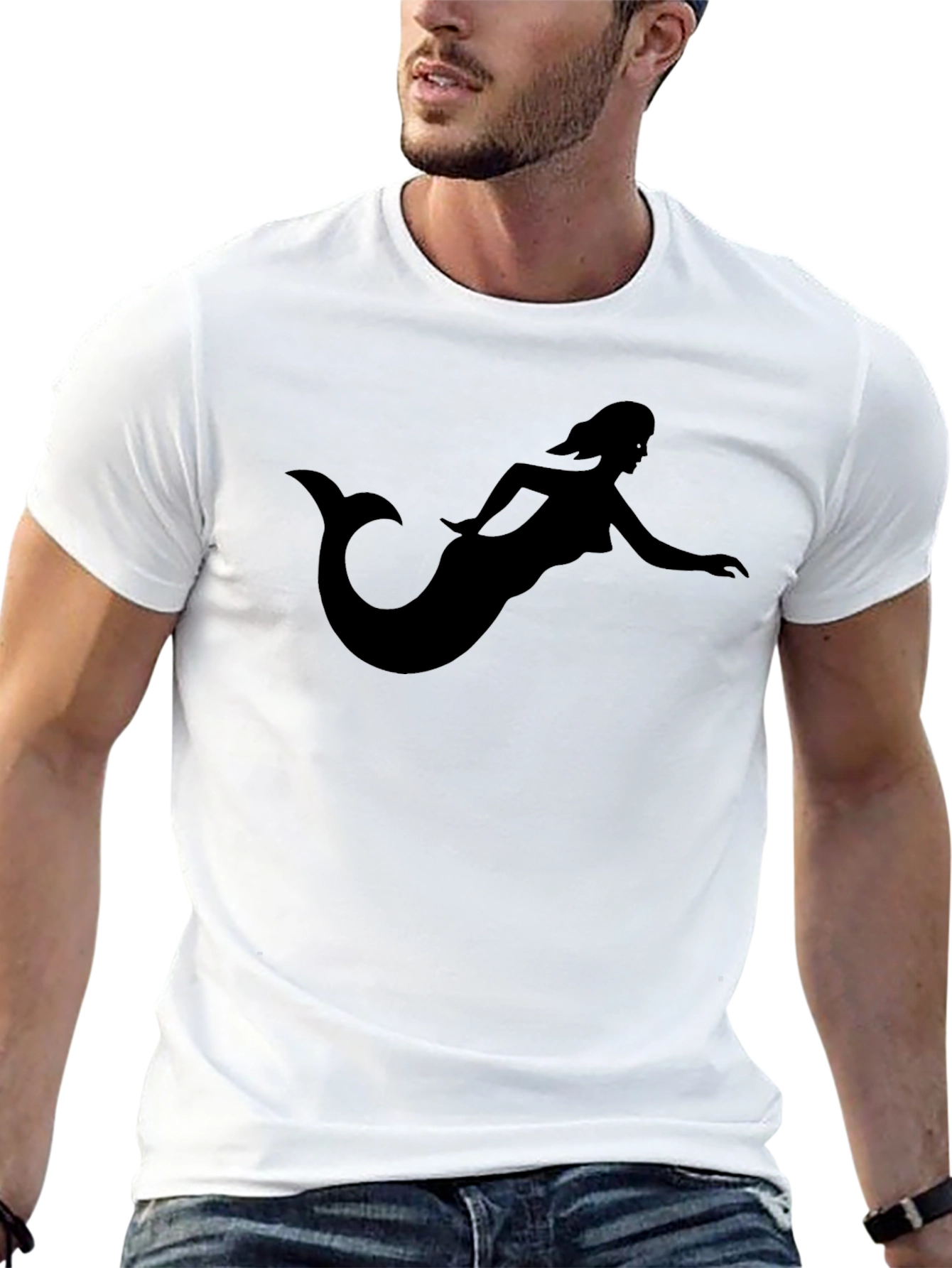 Mermaid Silhouette Black T-Shirt