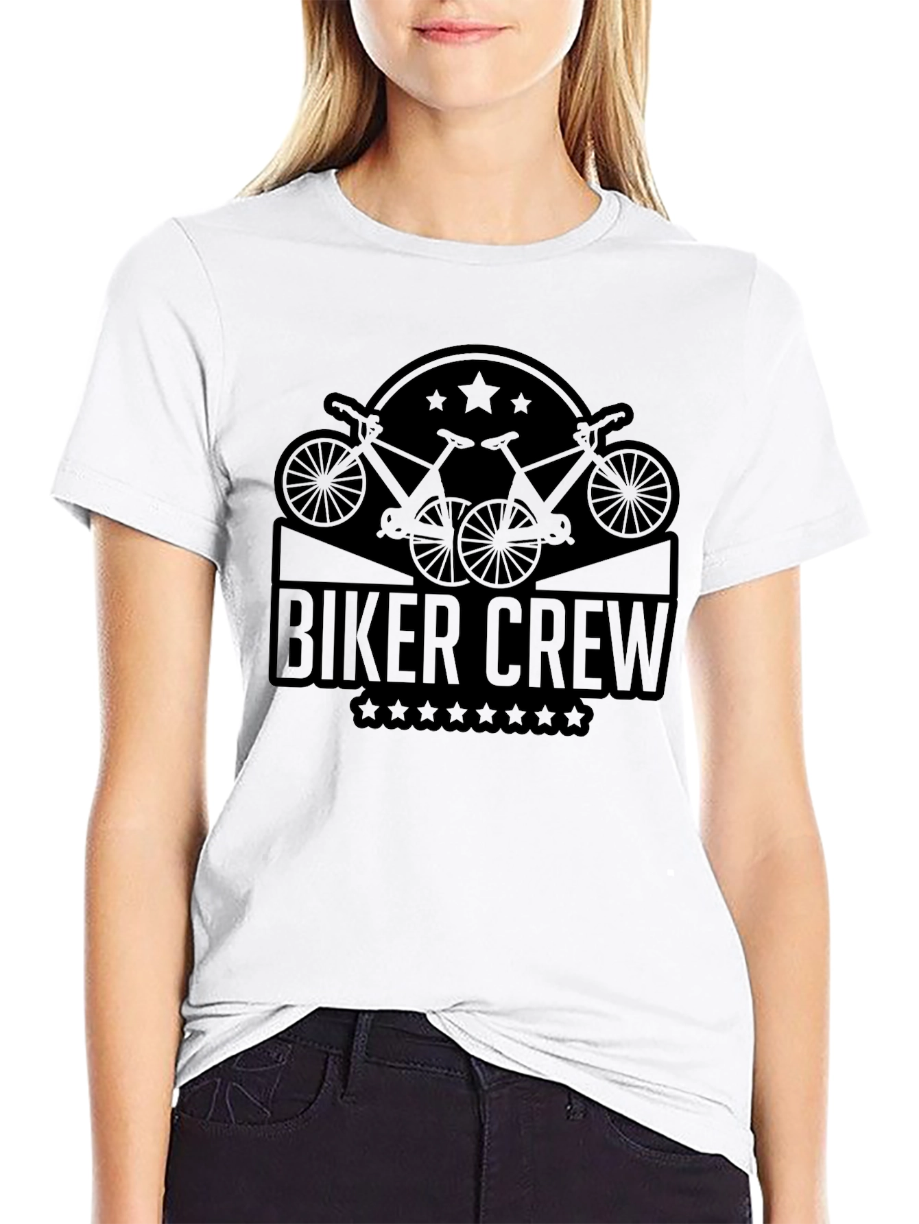 Biker Crew T-Shirt - Cycling Design