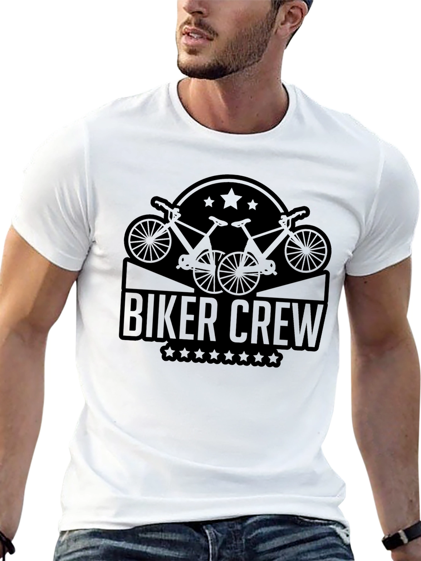 Biker Crew T-Shirt - Cycling Design