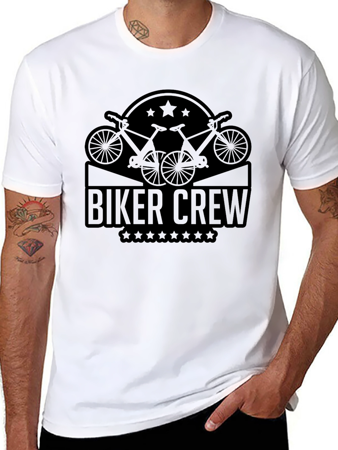Biker Crew T-Shirt - Cycling Design