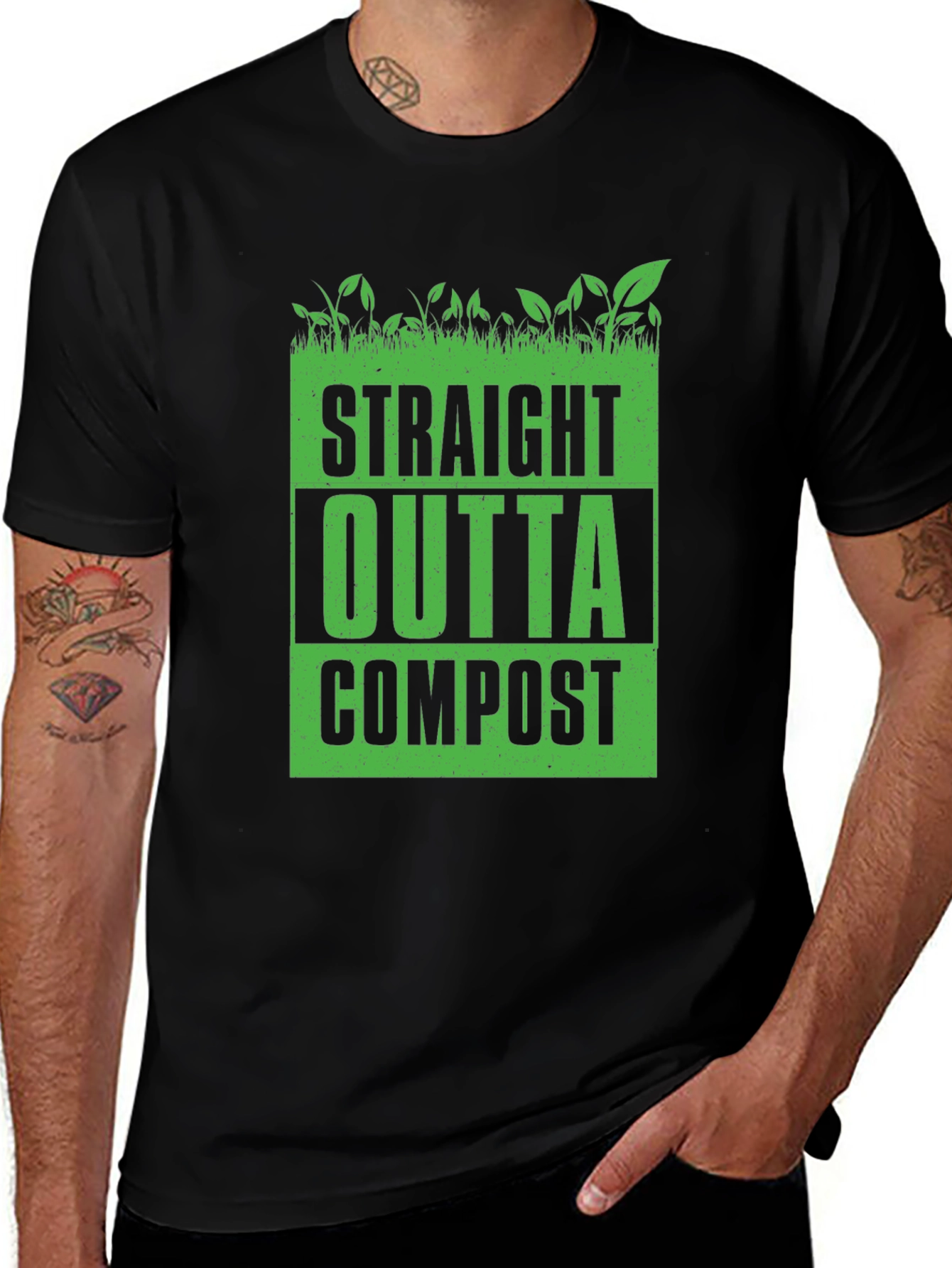 Straight Outta Compost Black Graphic Tee