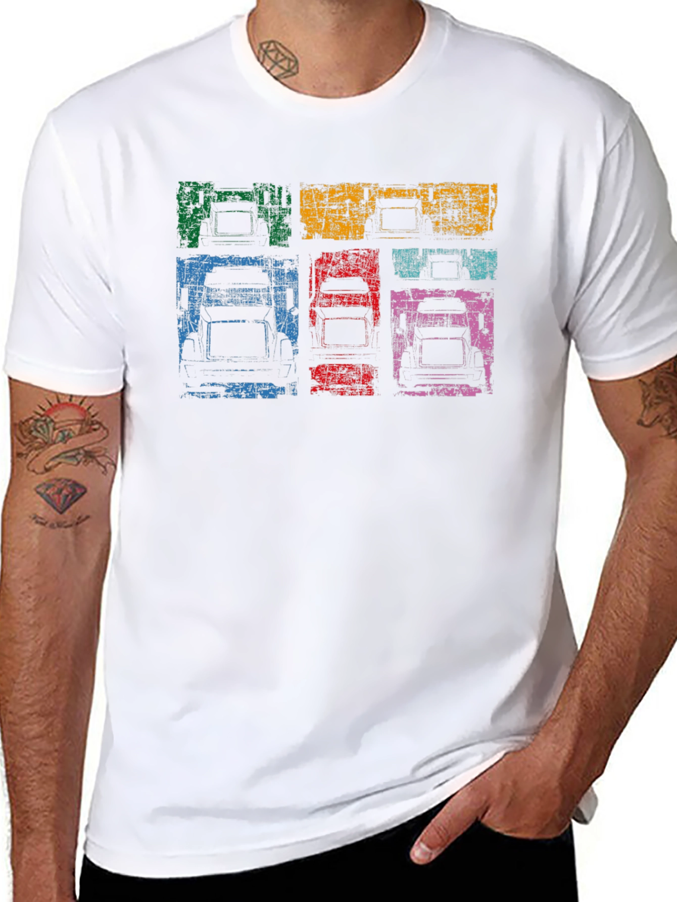 Retro Truck Art T-Shirt - Pop Art Style