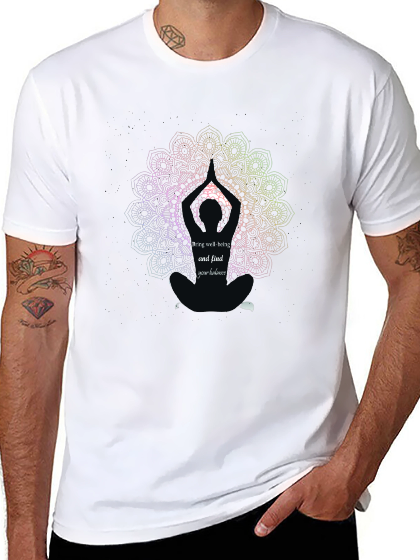 Yoga Mandala Graphic Tee - Find Your Balance