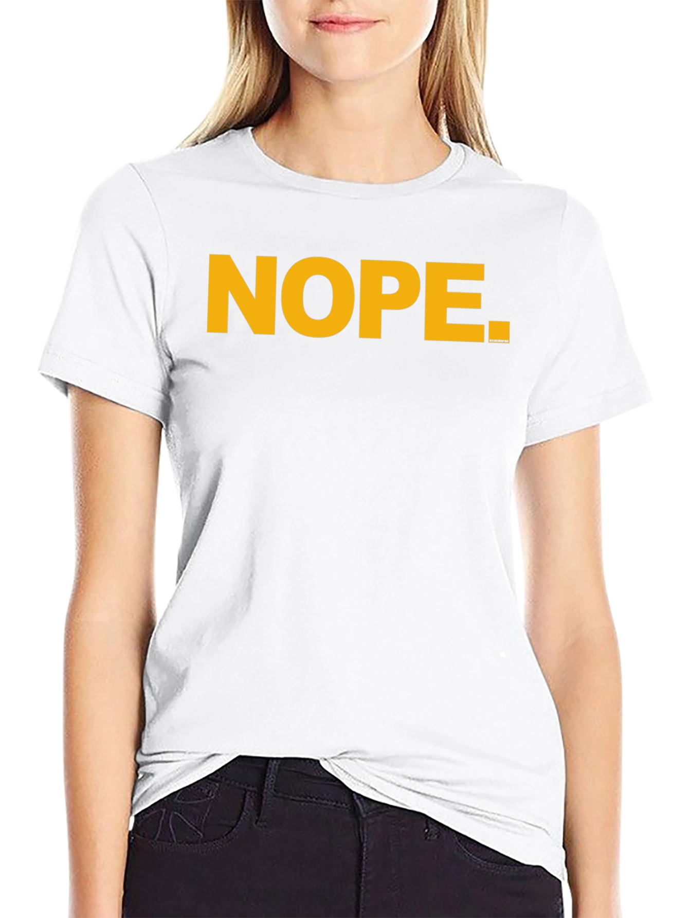 Nope Graphic Tee - Black Crew Neck T-Shirt
