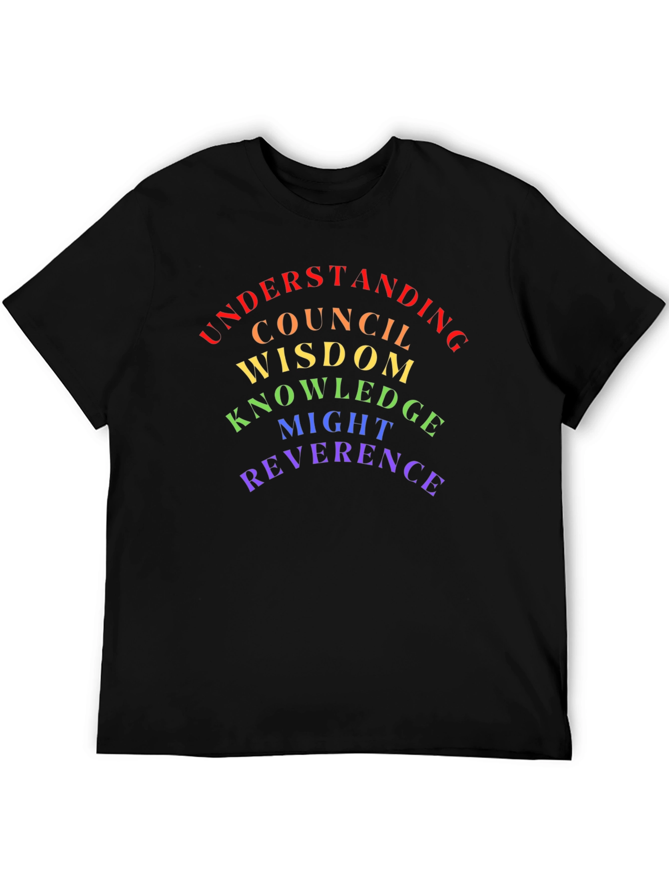 Rainbow Virtue T-Shirt - Understanding Wisdom Reverence