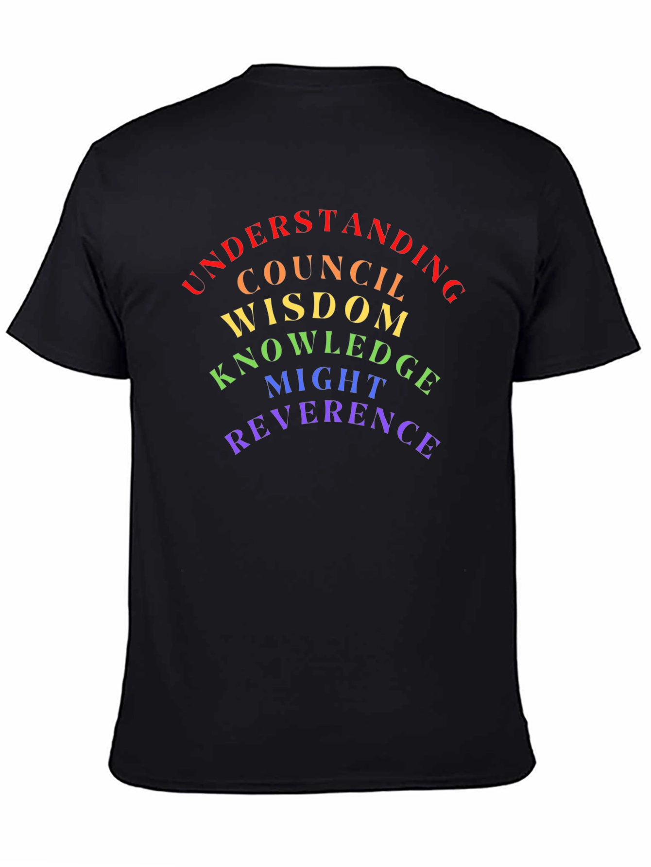 Rainbow Virtue T-Shirt - Understanding Wisdom Reverence