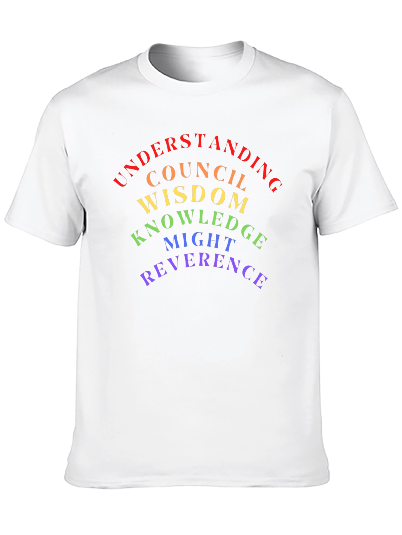 Rainbow Virtue T-Shirt - Understanding Wisdom Reverence