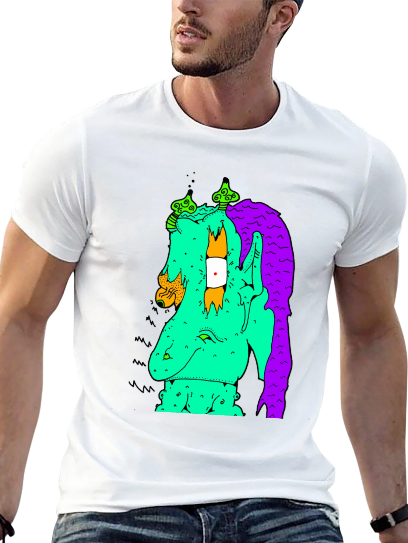 Graphic Print Tee - Funky Monster Design