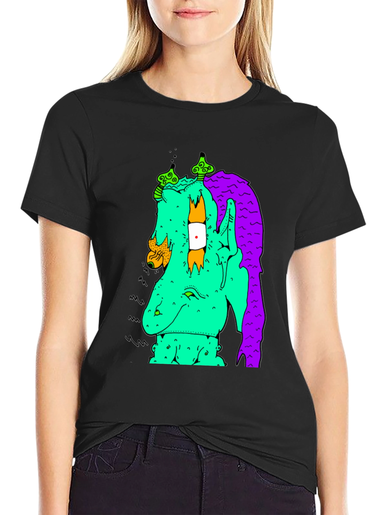 Graphic Print Tee - Funky Monster Design