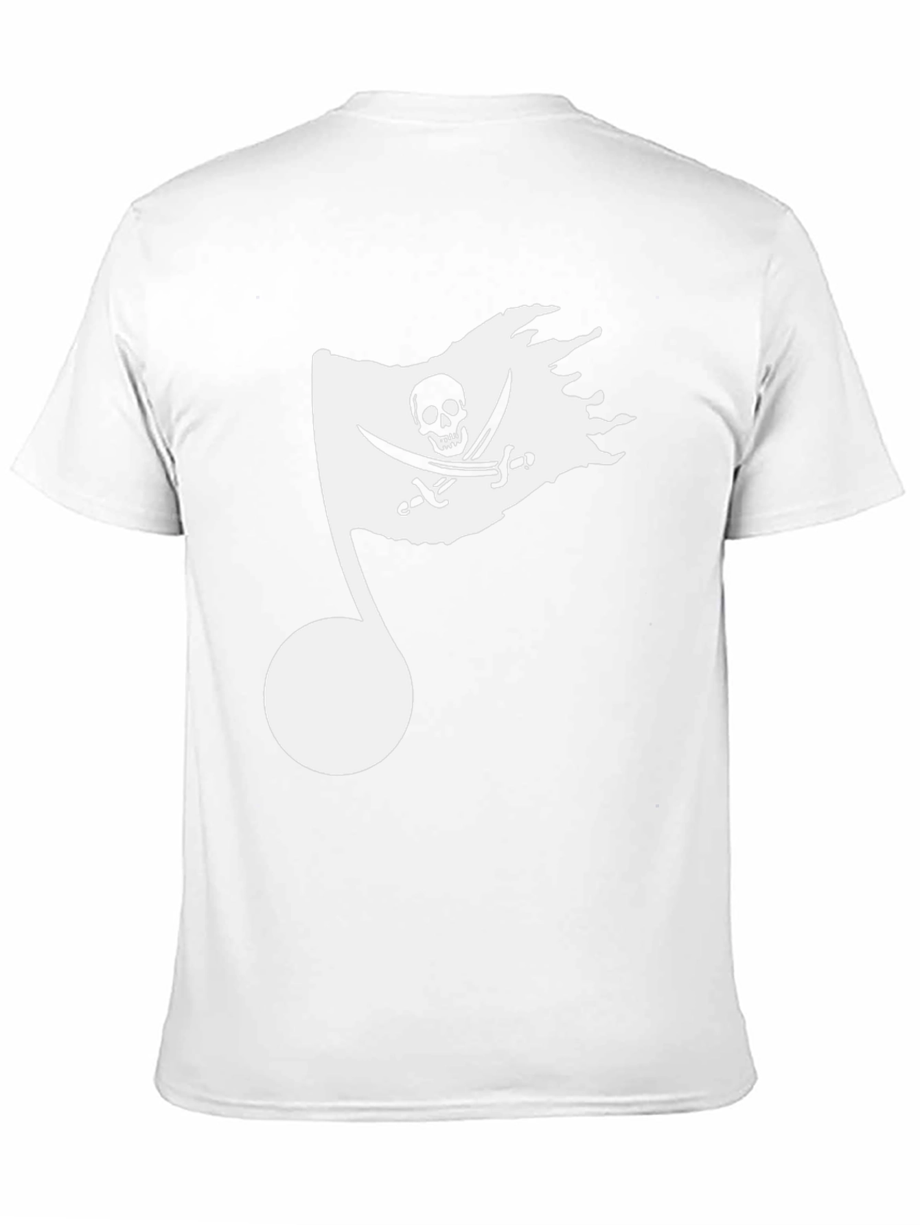Musical Pirate Note Mens Black T-Shirt