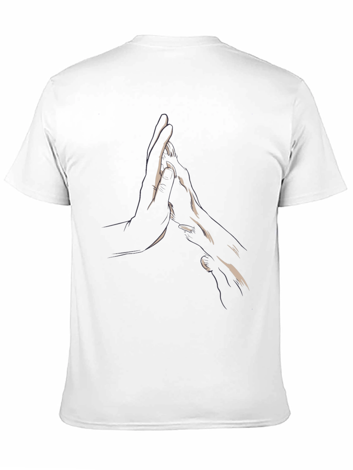 Hand Gesture Print Black T-Shirt