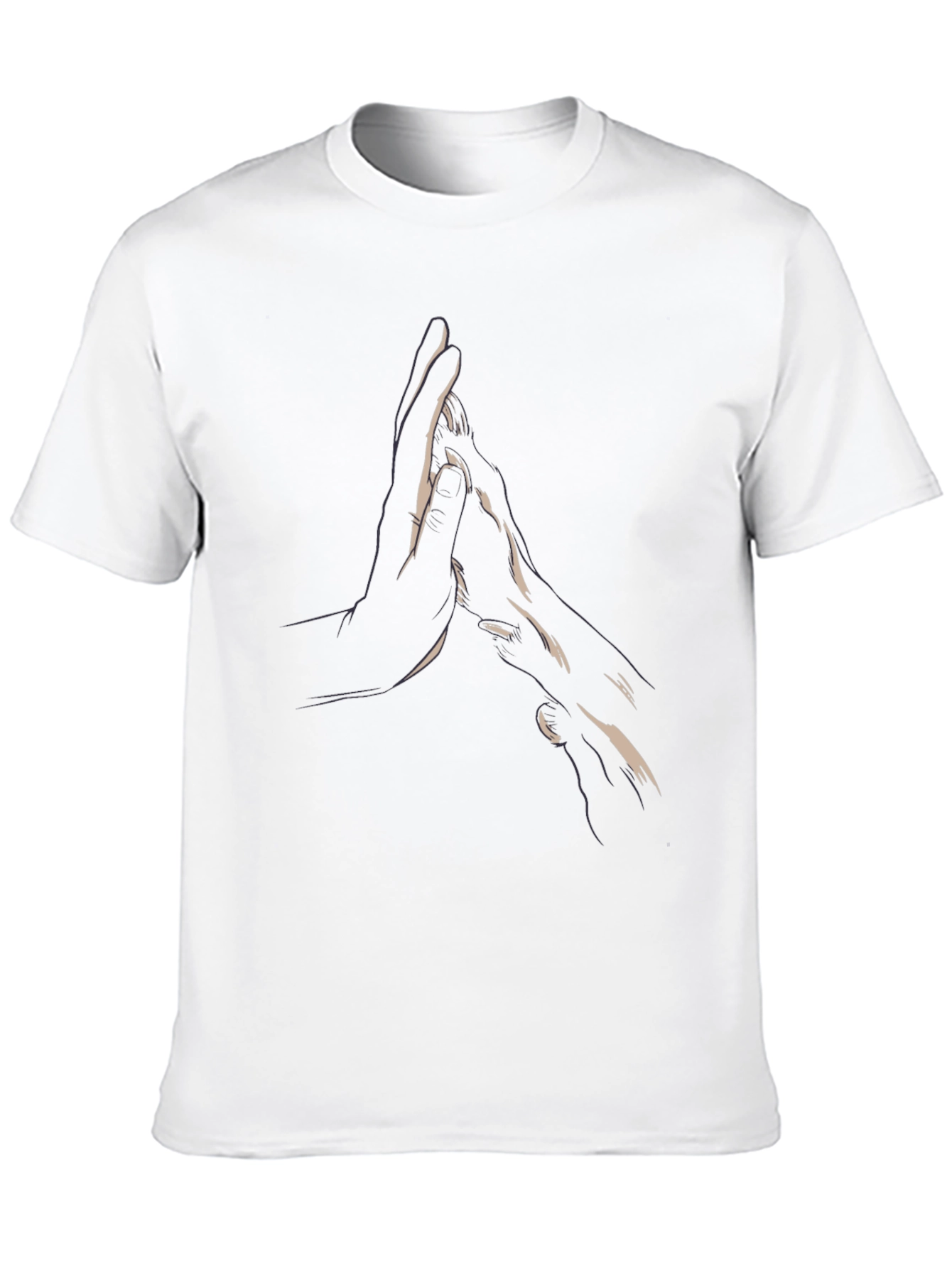 Hand Gesture Print Black T-Shirt