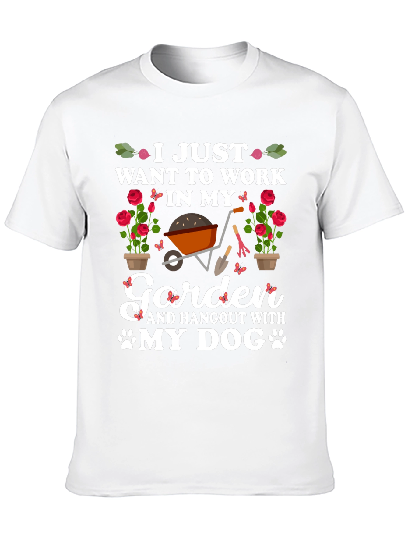 Gardening & Dog Lover Graphic T-Shirt