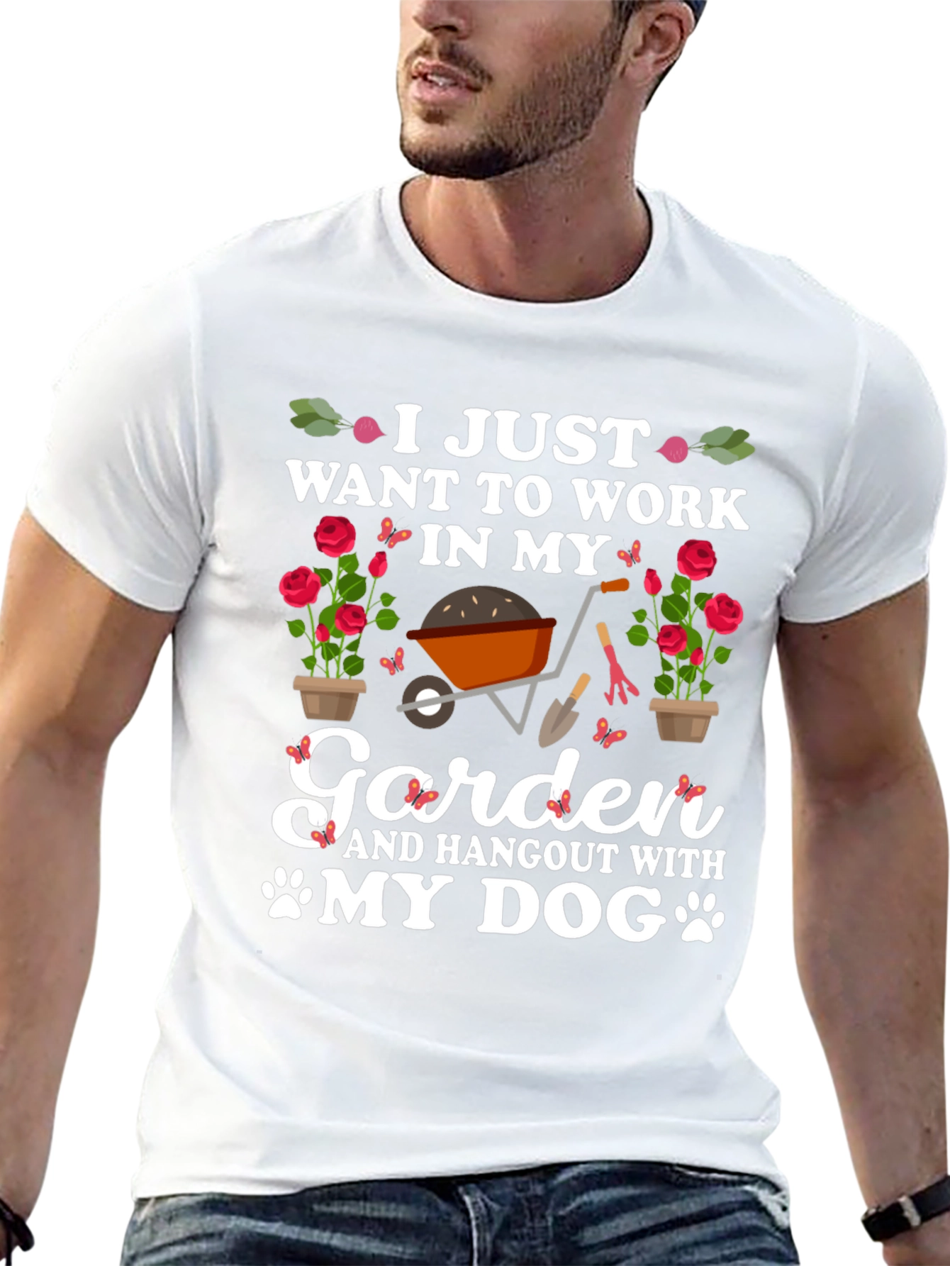 Gardening & Dog Lover Graphic T-Shirt