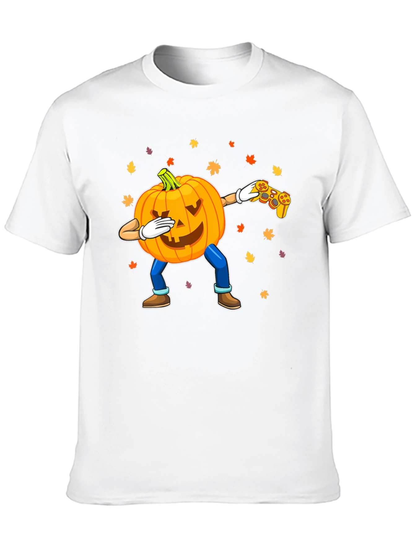 Dabbing Pumpkin Gamer Black T-Shirt