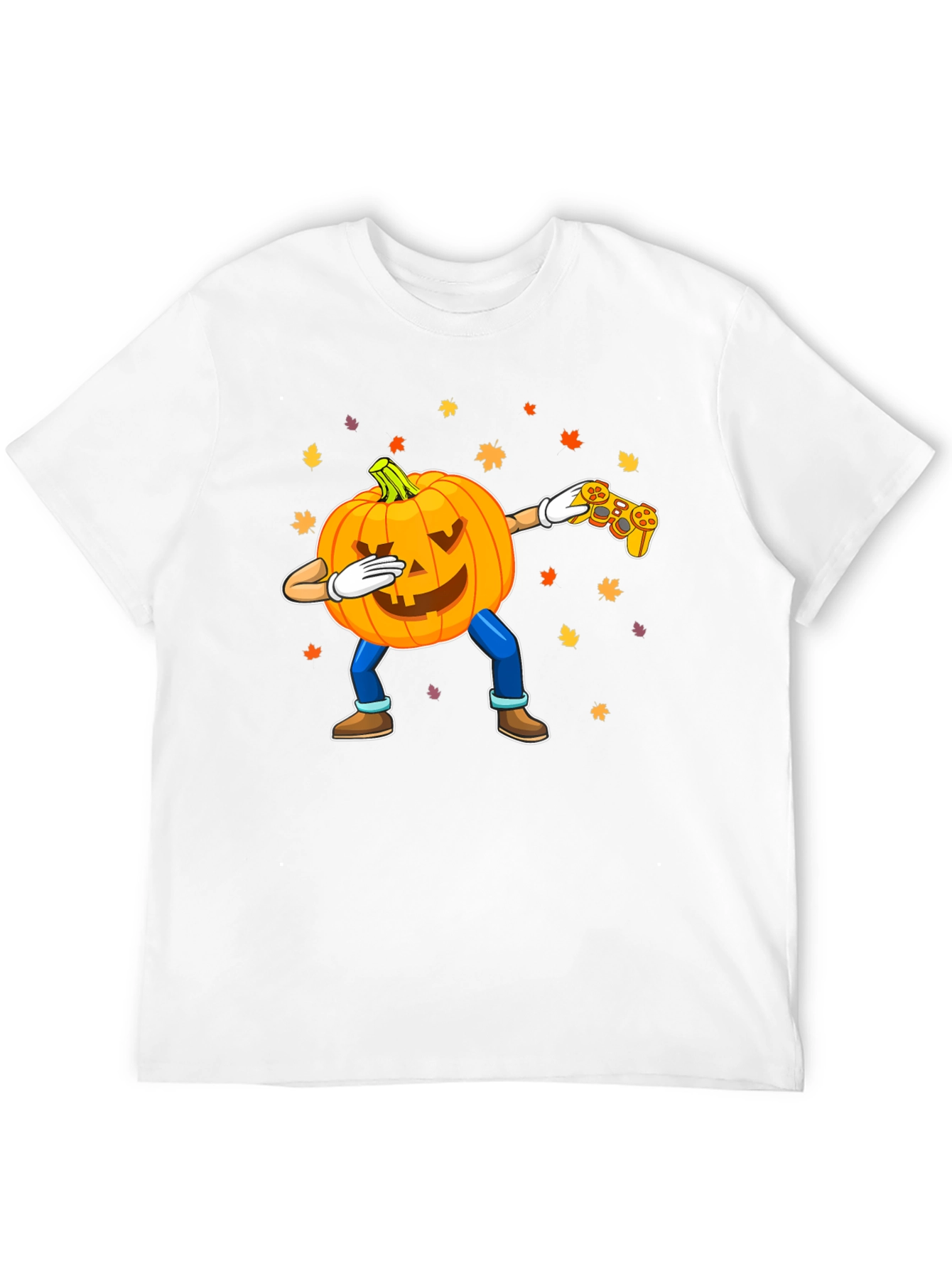Dabbing Pumpkin Gamer Black T-Shirt