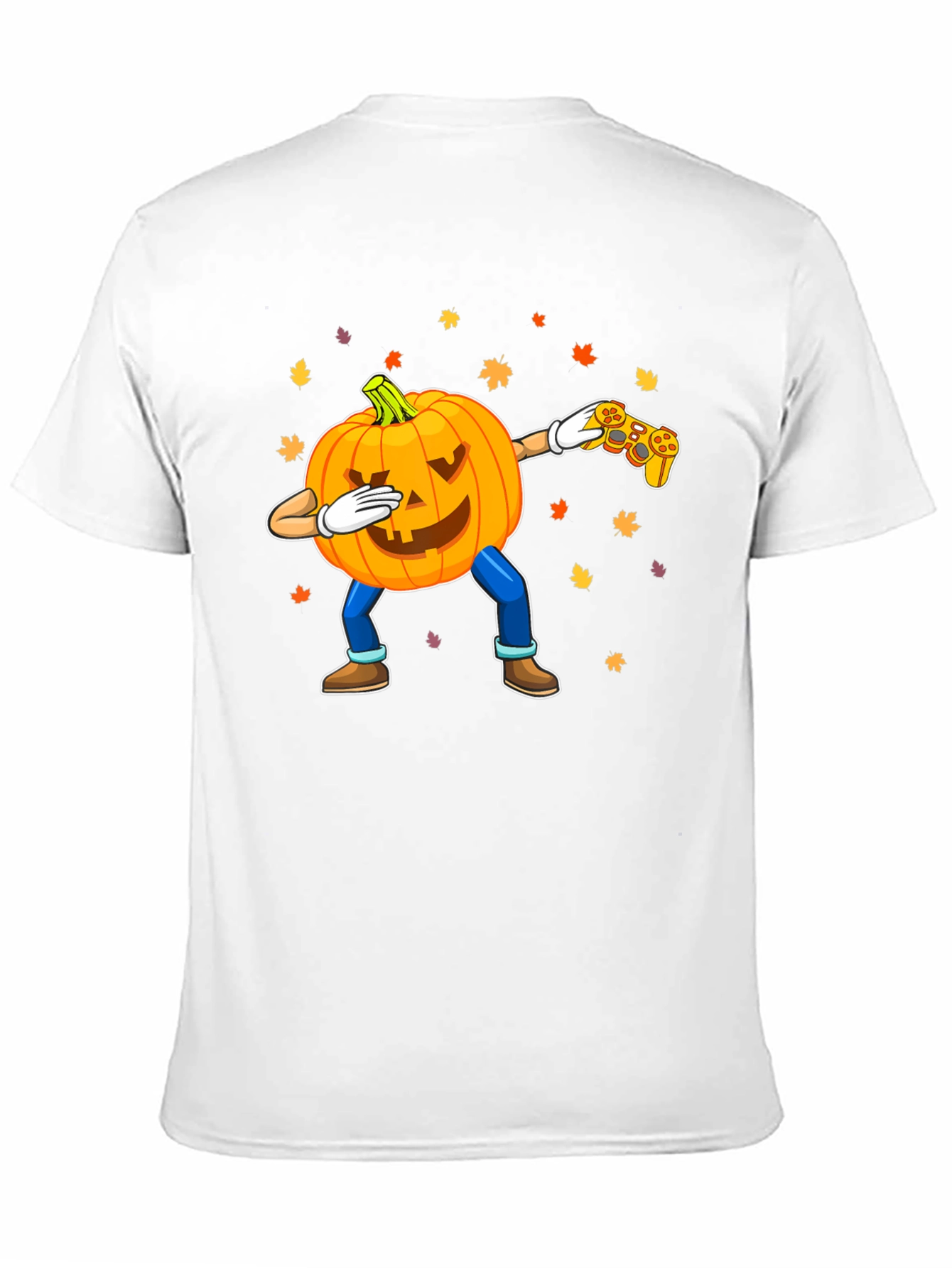 Dabbing Pumpkin Gamer Black T-Shirt