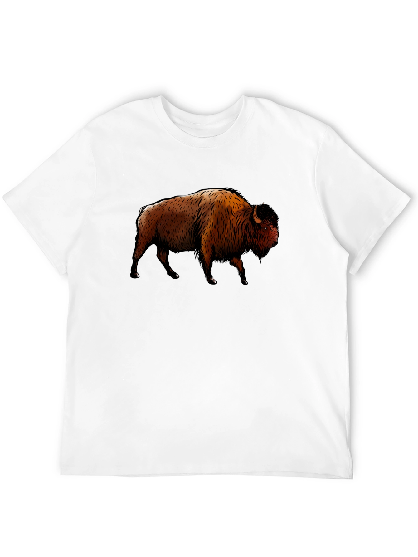 Bison Graphic Print Black T-Shirt