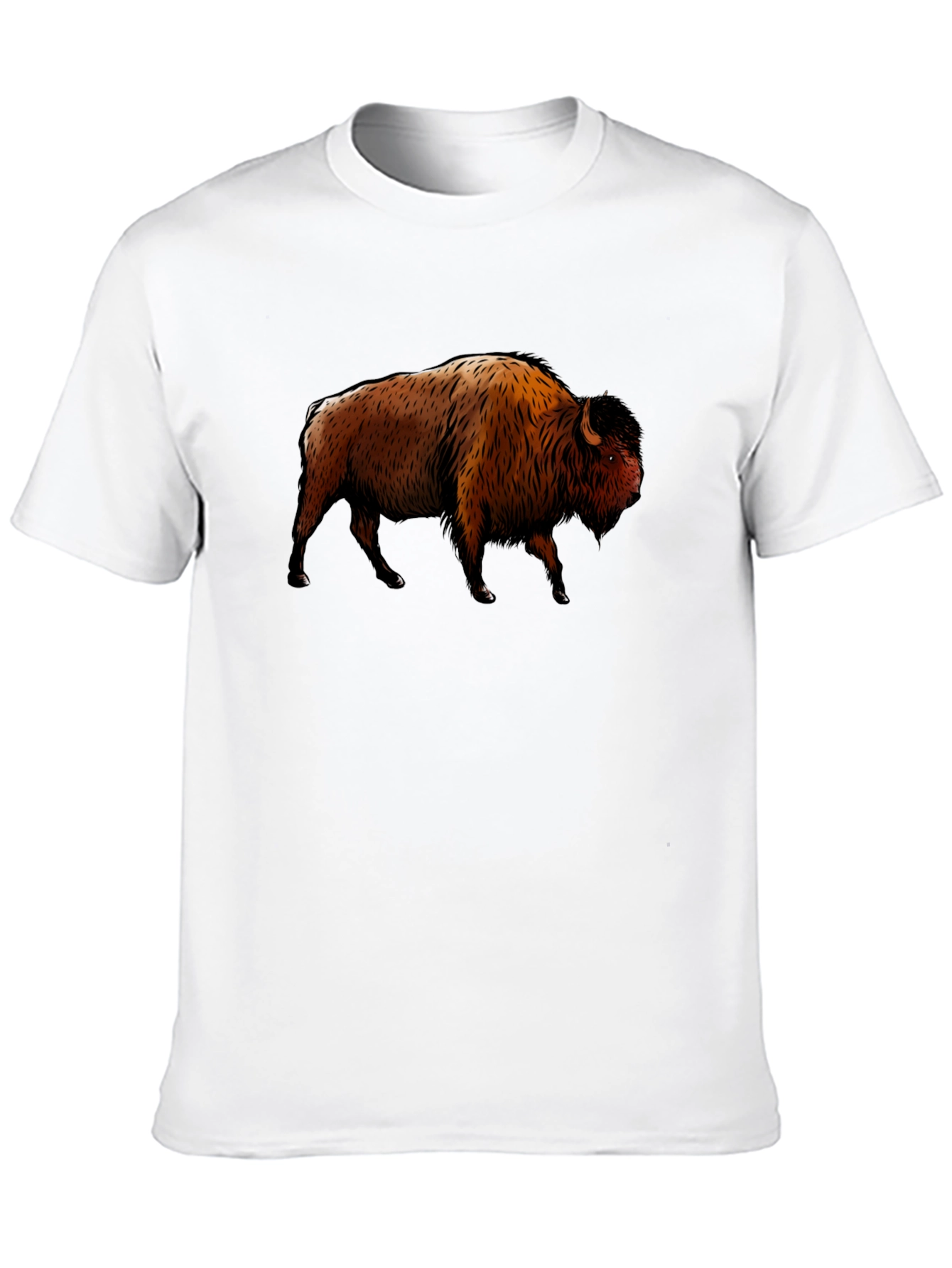 Bison Graphic Print Black T-Shirt