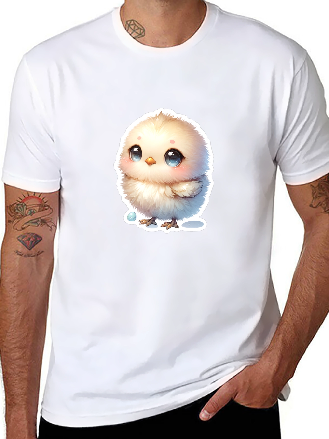 Cute Chick Graphic T-Shirt - Black