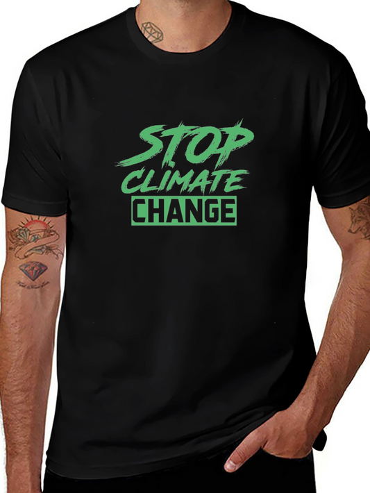 Stop Climate Change Black T-Shirt