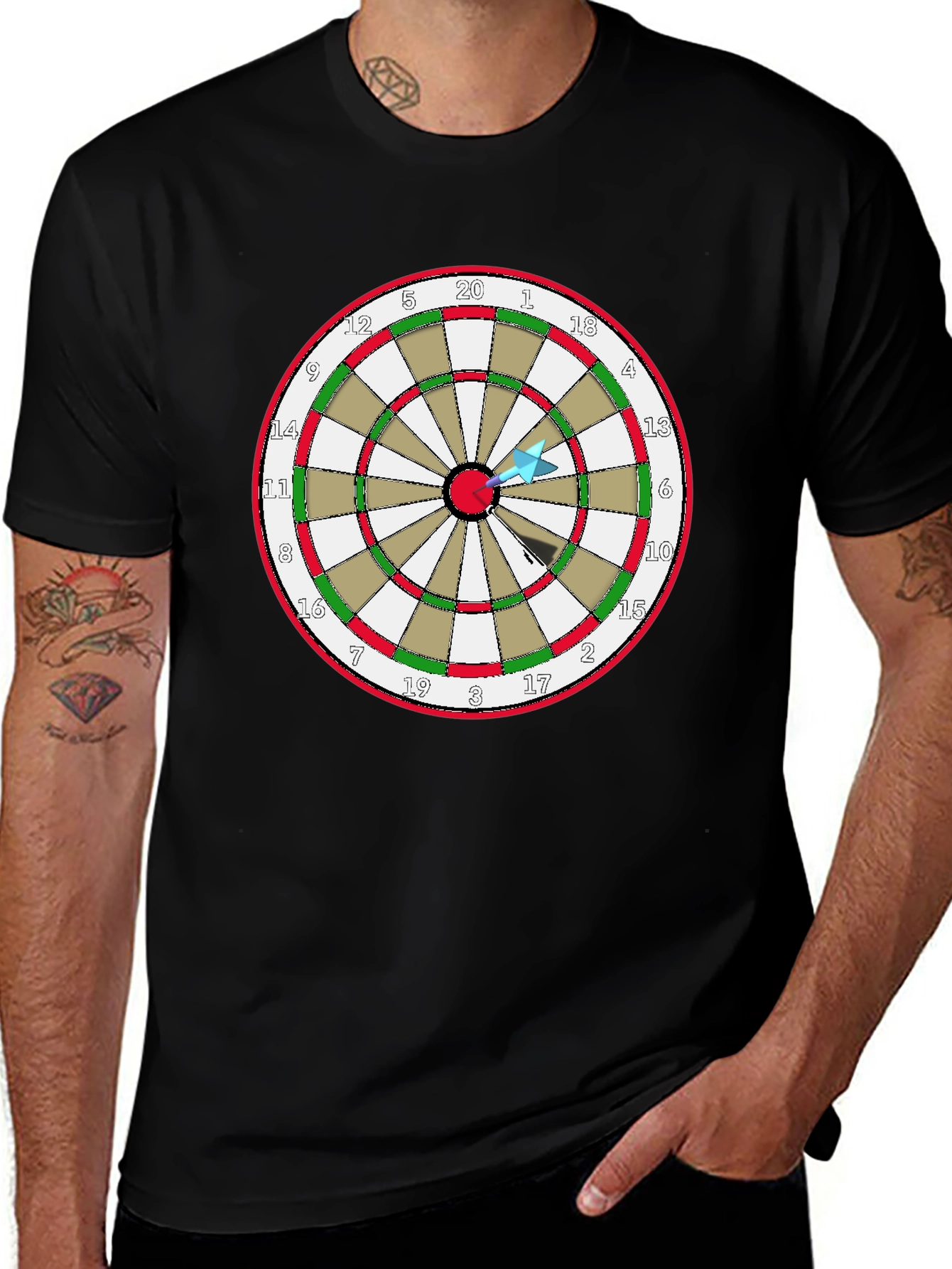 Darts T-Shirt - Bullseye Design Tee