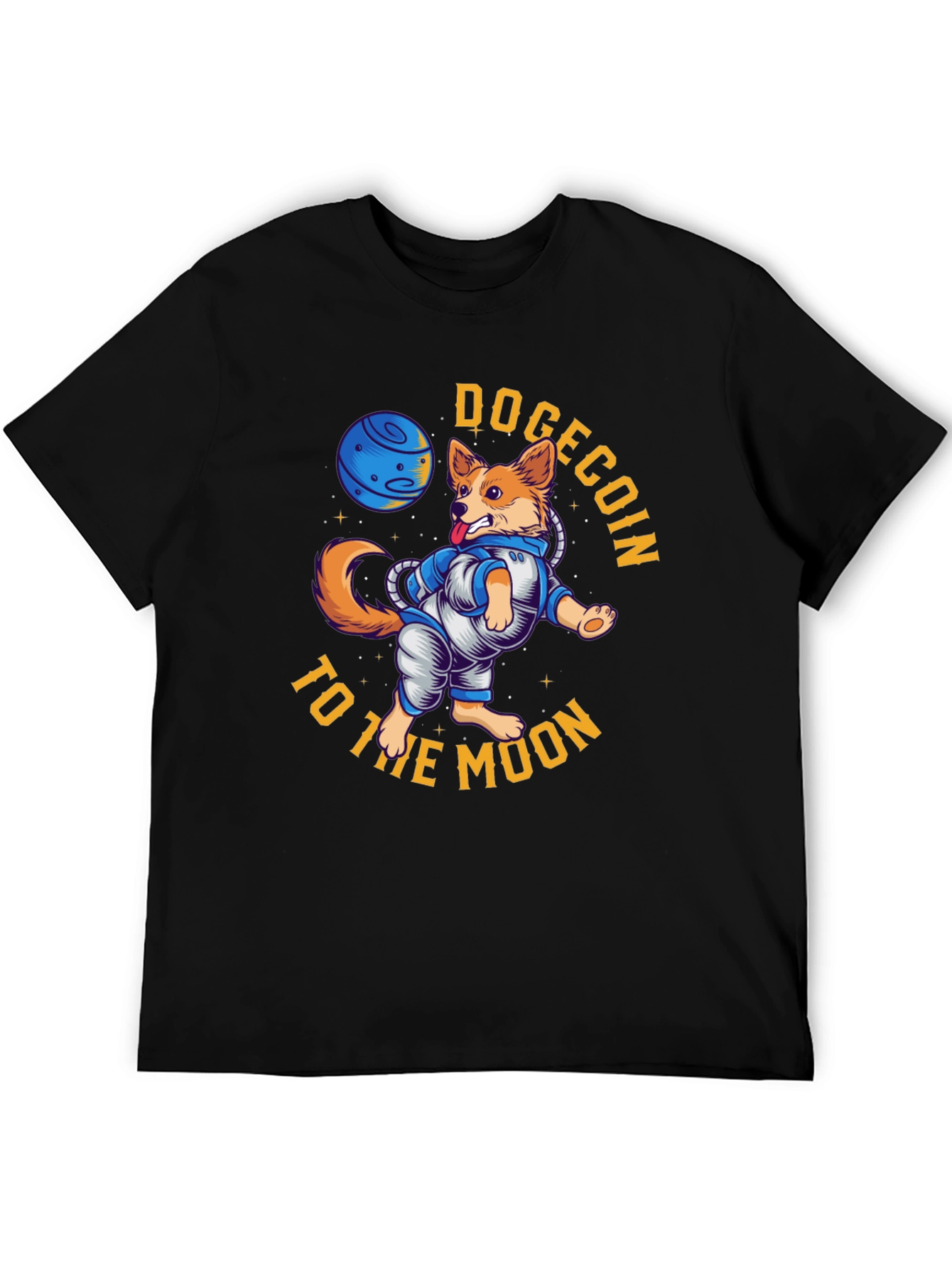 Dogecoin to the Moon Black T-Shirt
