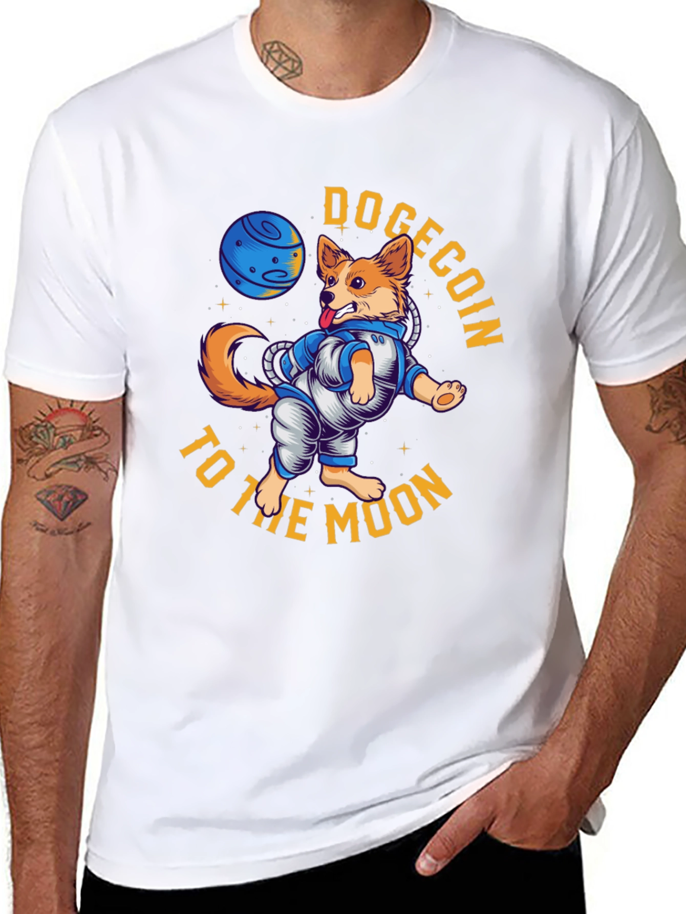 Dogecoin to the Moon Black T-Shirt