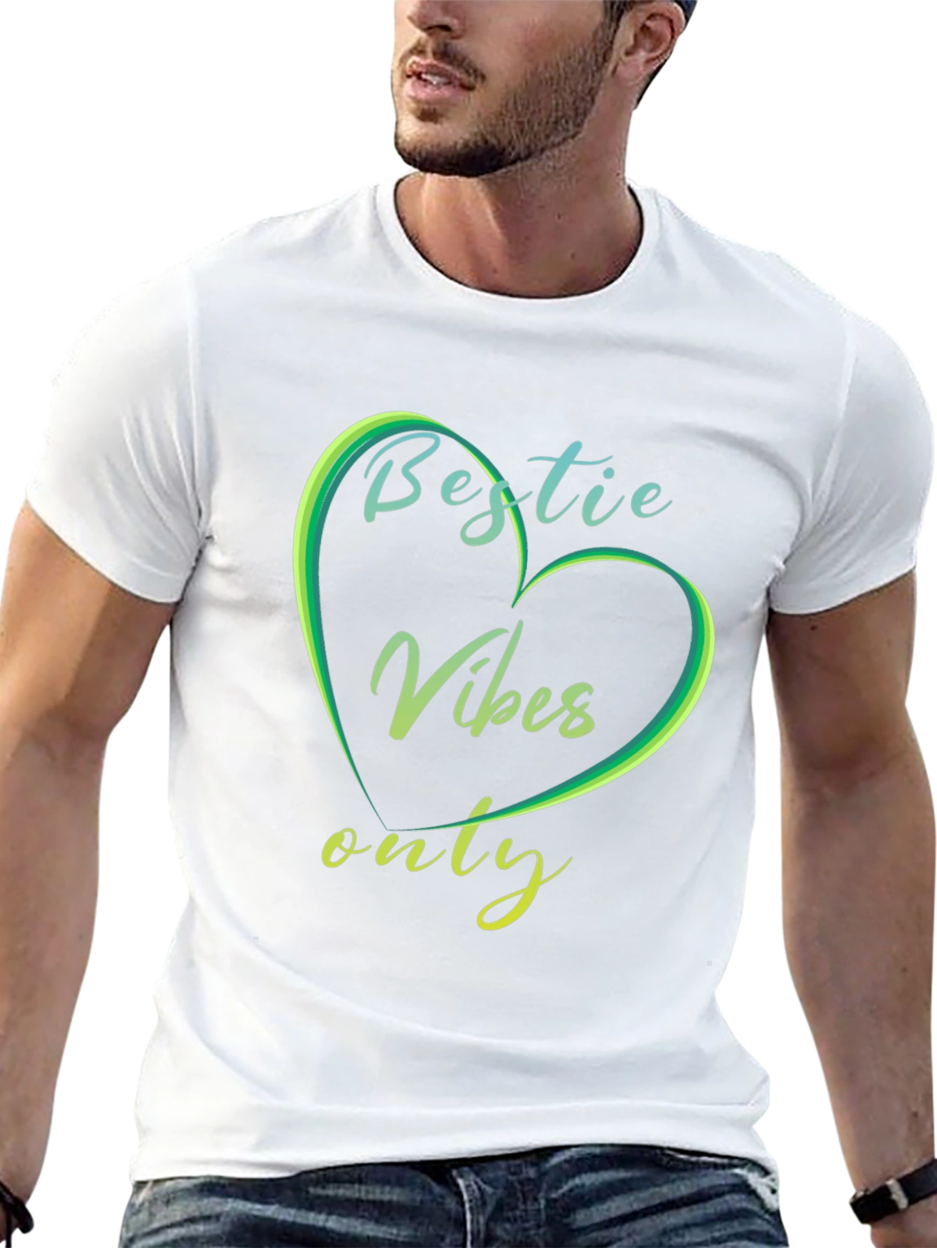Bestie Vibes Only Graphic Tee - Trendy Casual Shirt