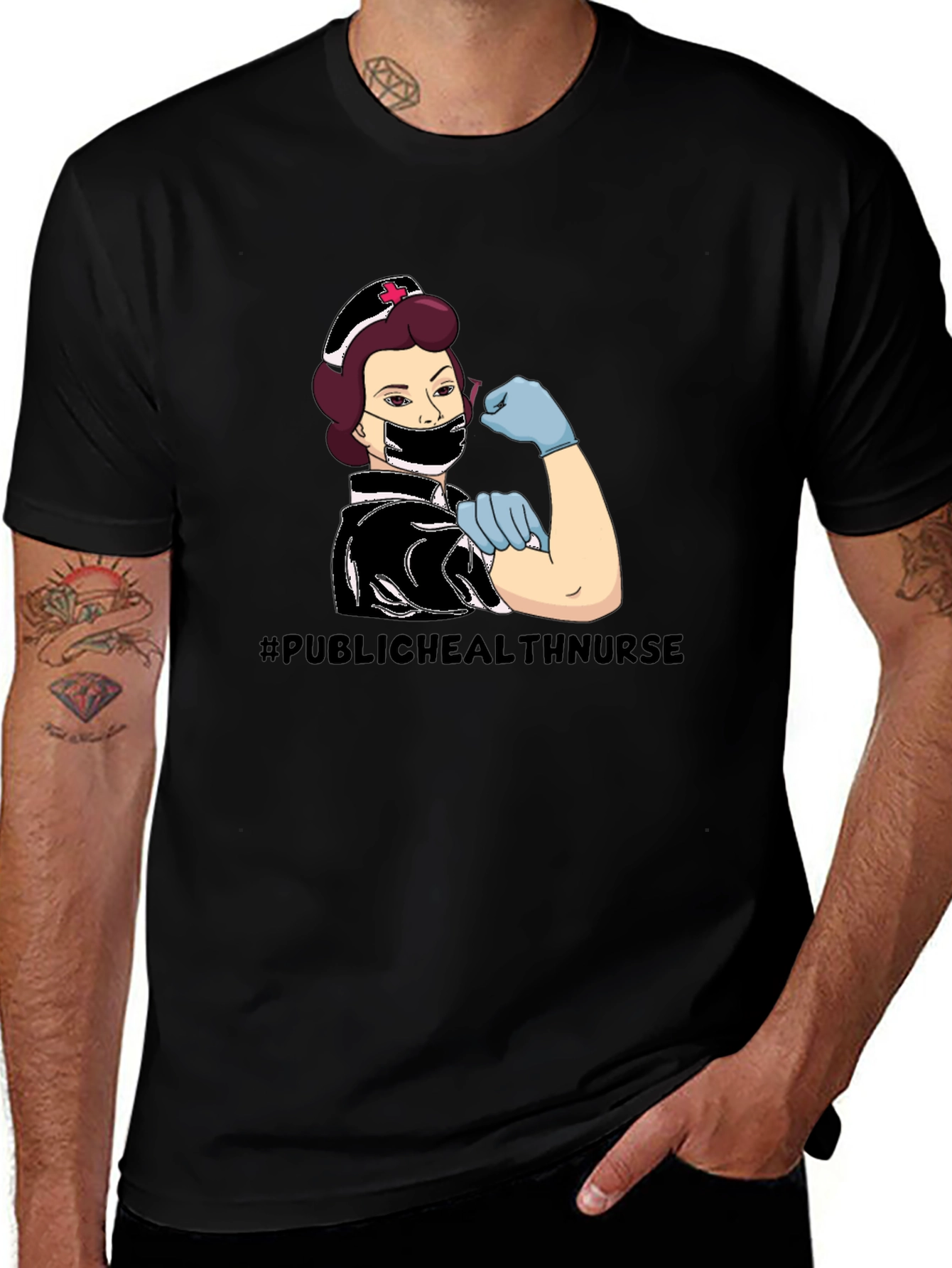 Public Health Nurse T-Shirt - Black