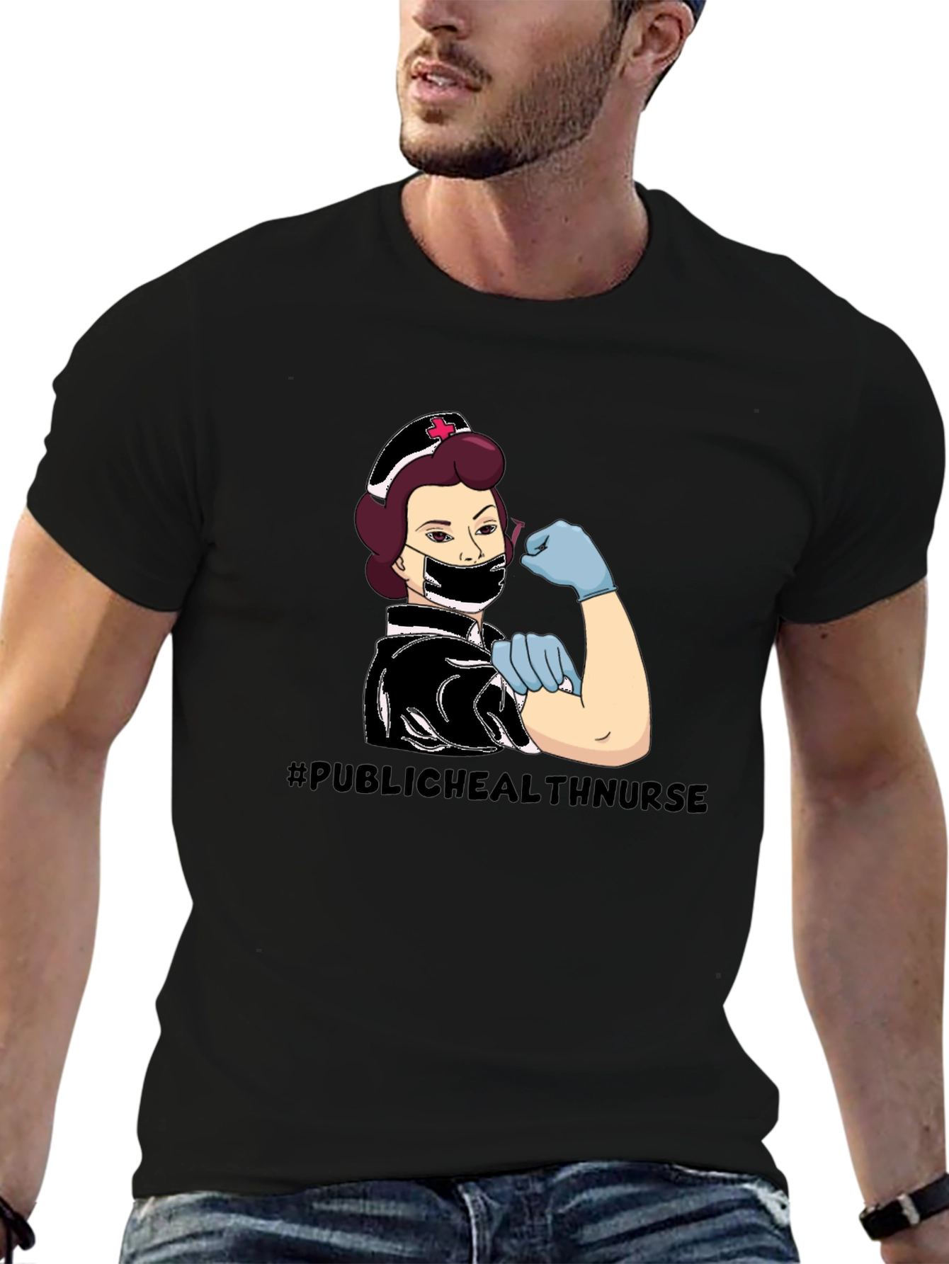 Public Health Nurse T-Shirt - Black