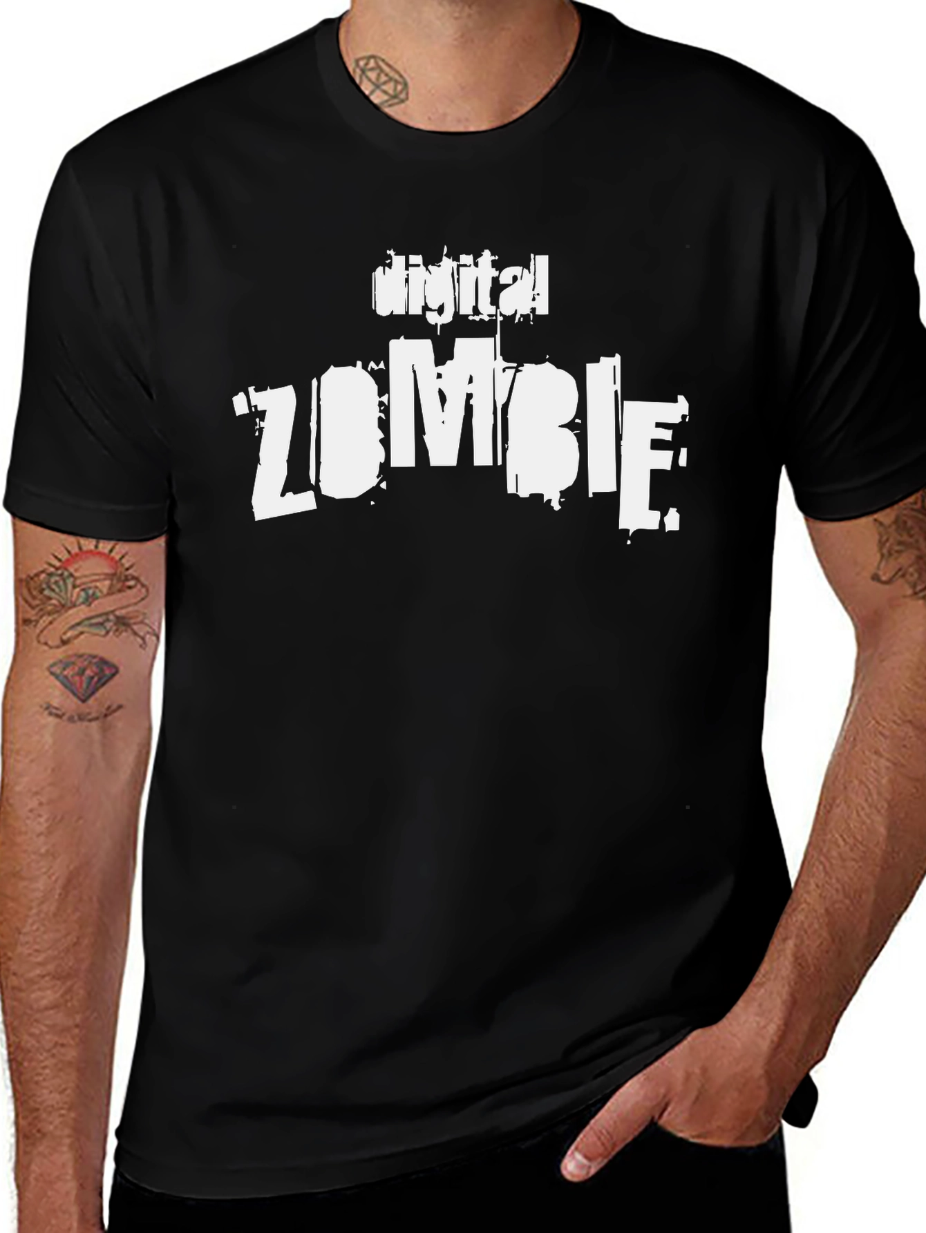 Digital Zombie Black Graphic Tee