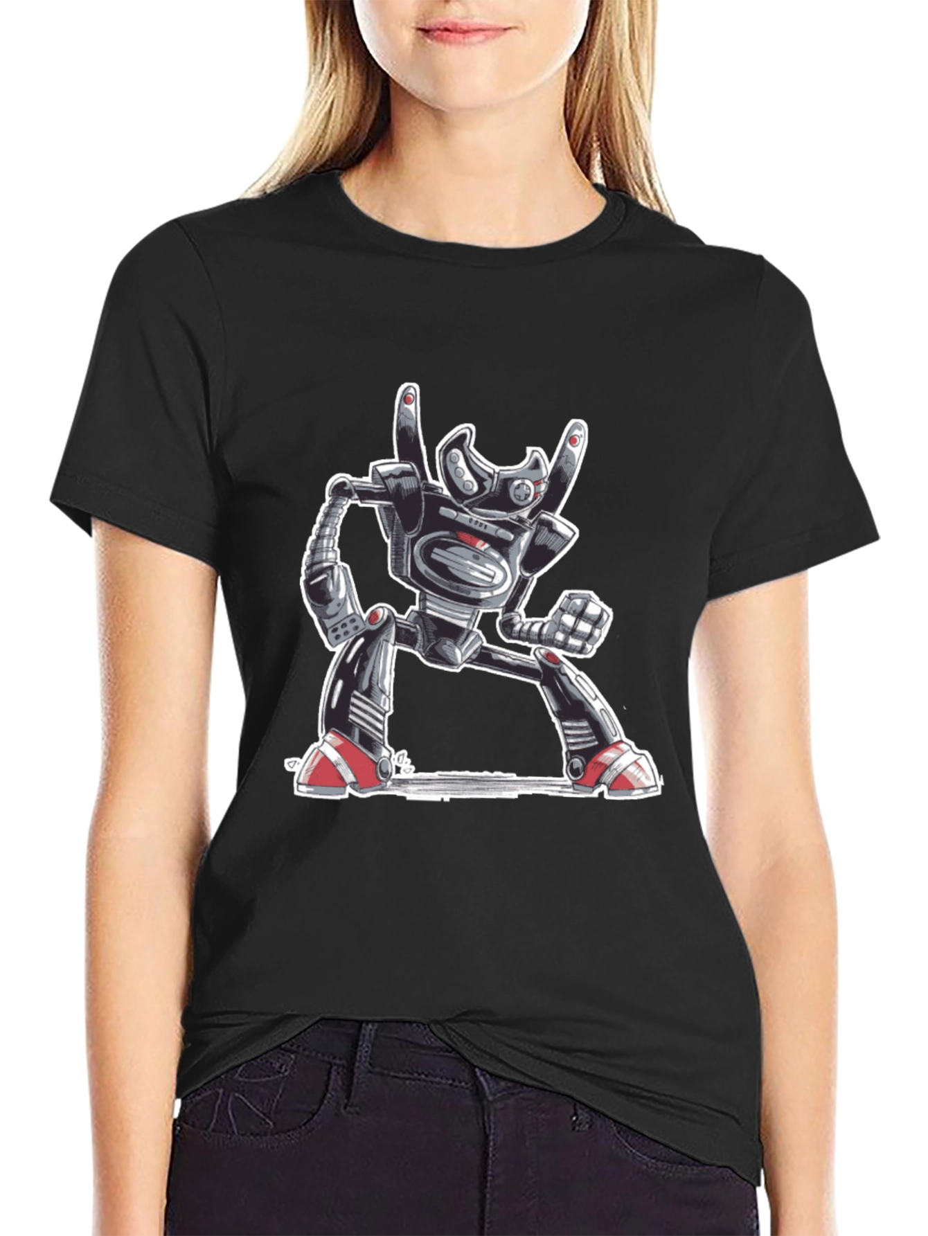 Robot Rock On T-Shirt - Cool Graphic Tee