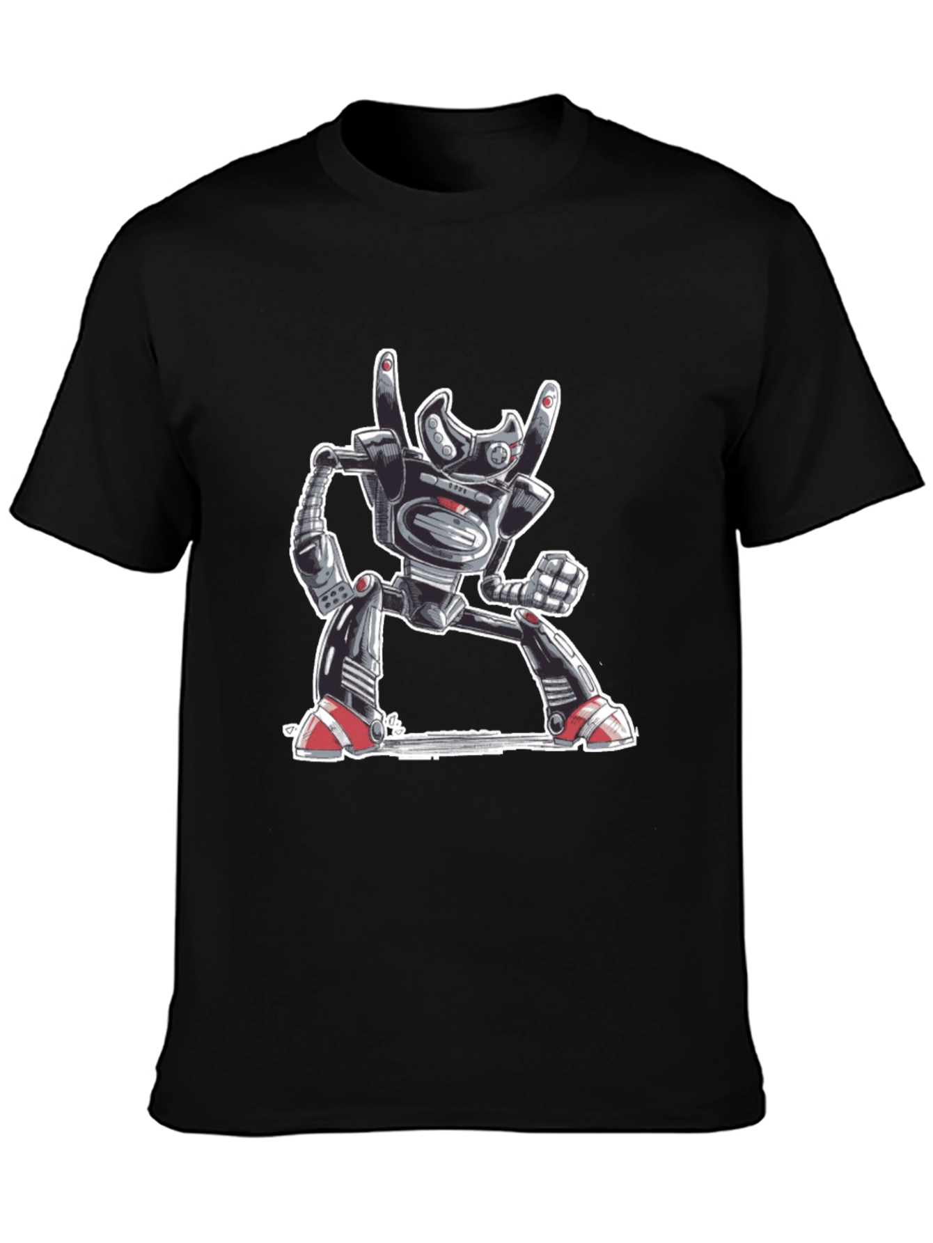 Robot Rock On T-Shirt - Cool Graphic Tee