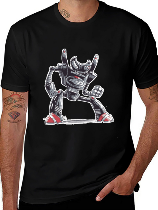 Robot Rock On T-Shirt - Cool Graphic Tee