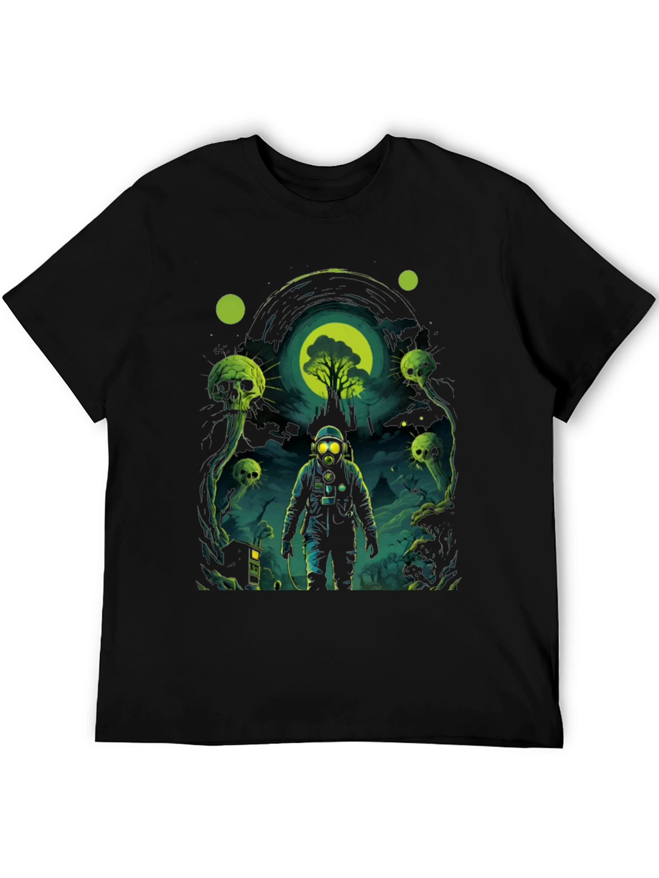 Astronaut Gas Mask Graphic Tee - Black