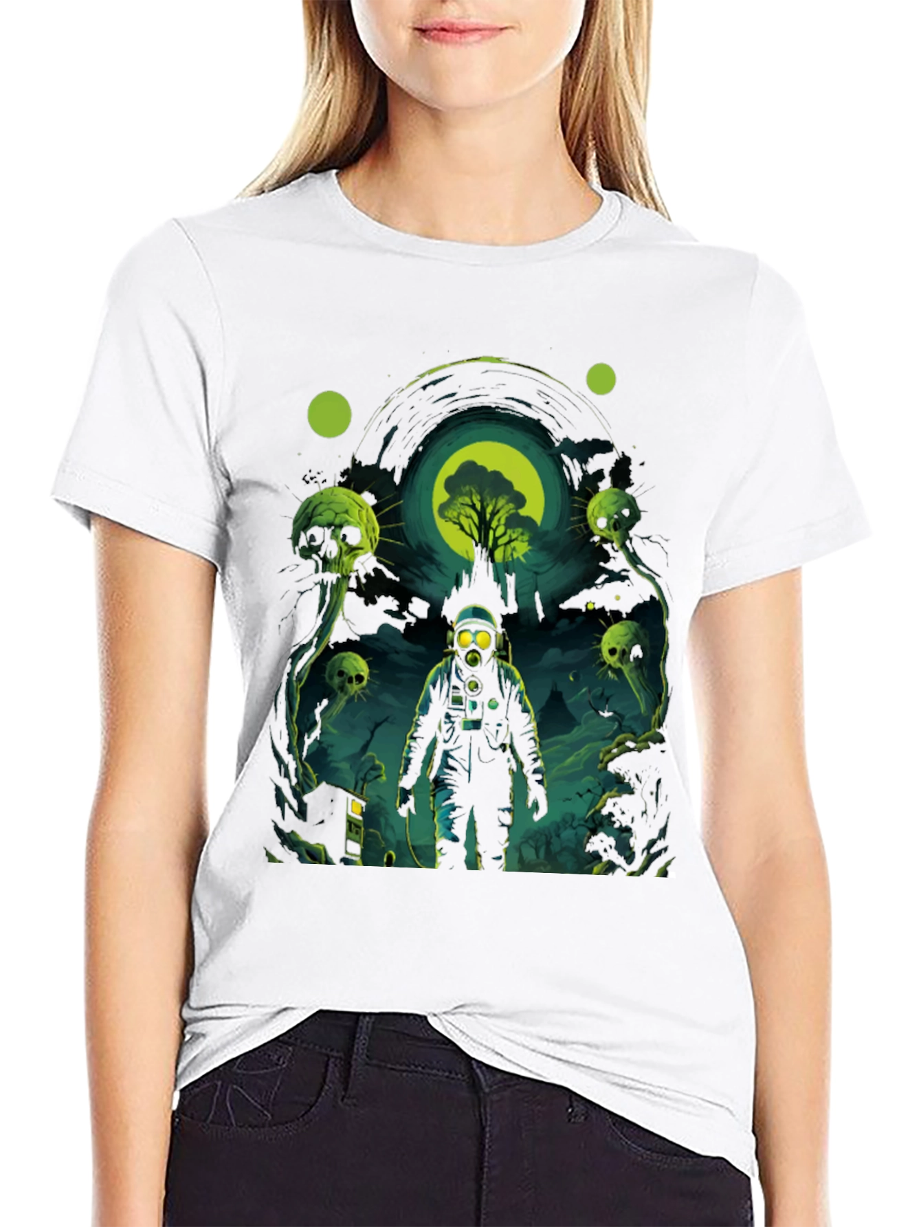 Astronaut Gas Mask Graphic Tee - Black