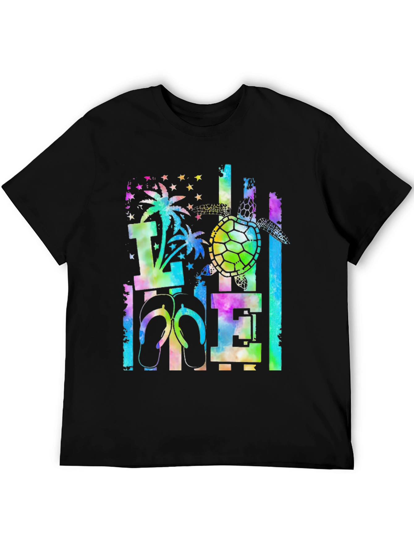 Tropical Tie-Dye Turtle Graphic Tee