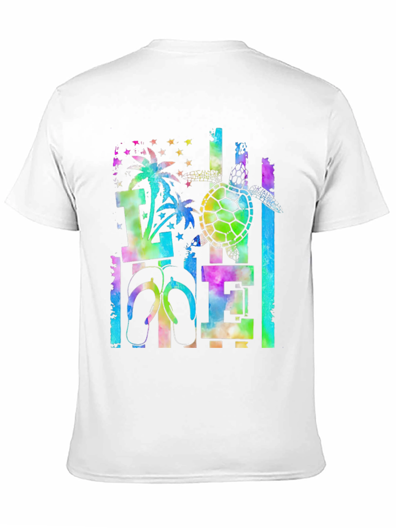 Tropical Tie-Dye Turtle Graphic Tee