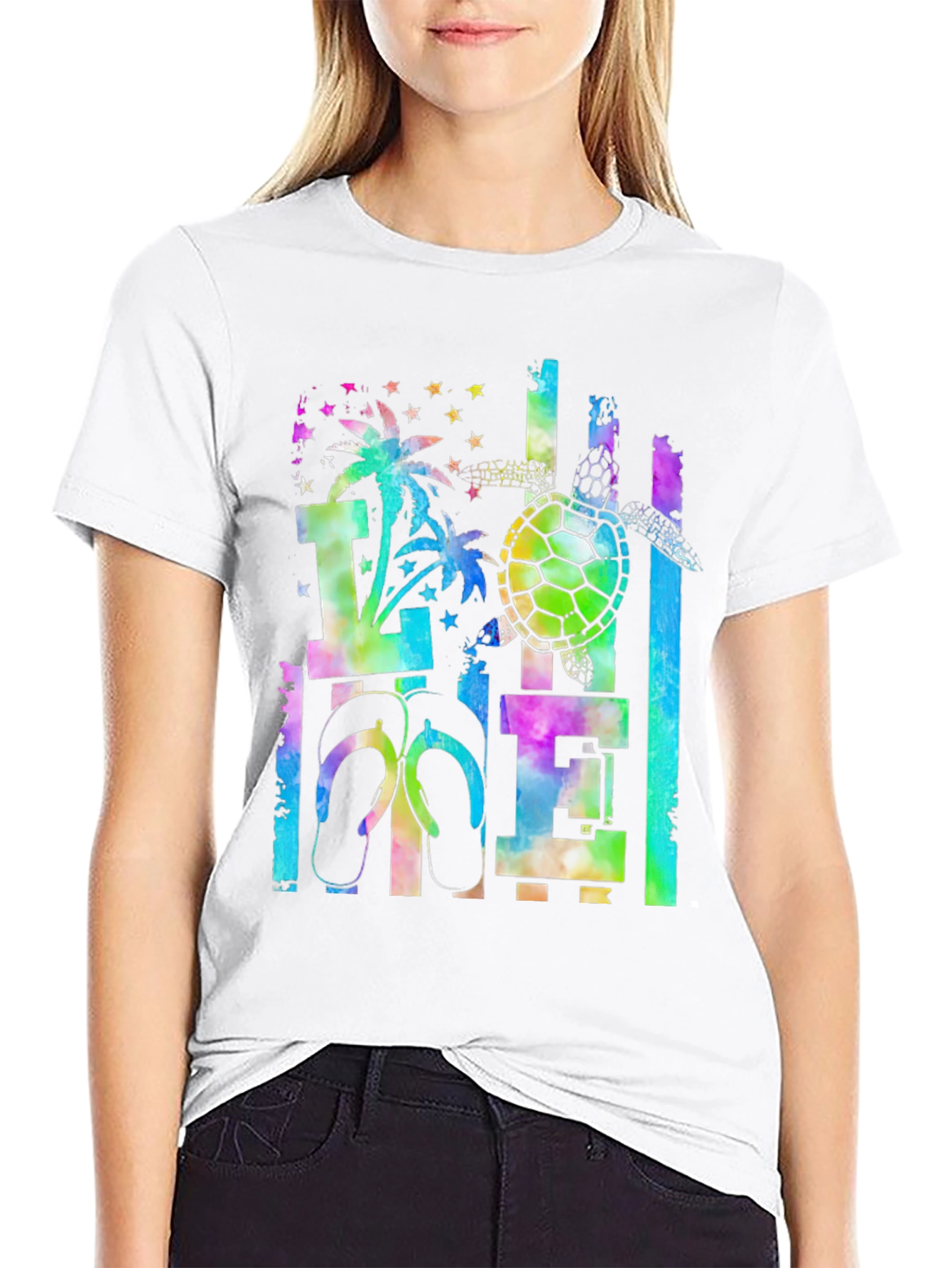 Tropical Tie-Dye Turtle Graphic Tee