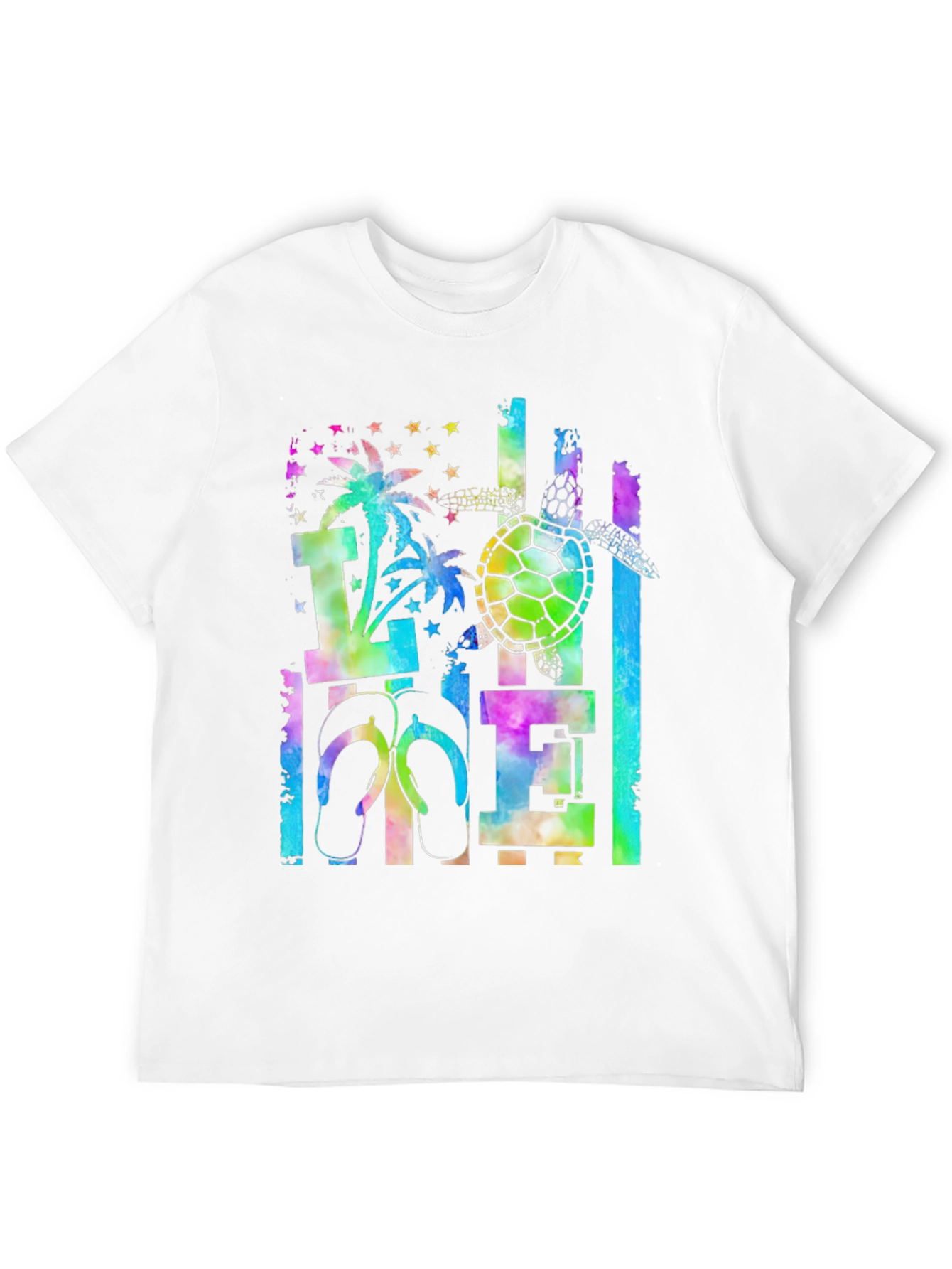 Tropical Tie-Dye Turtle Graphic Tee